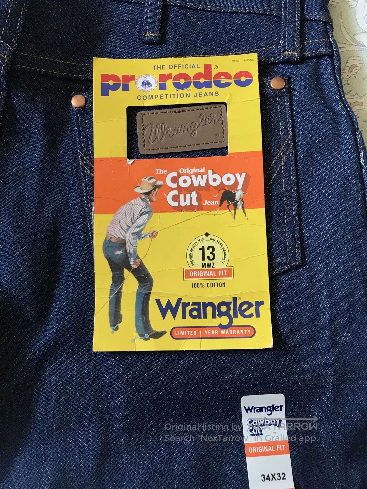Wrangler Wrangler 13MWZ Raw Denim Jeans W34L32. Size US 34 / EU 50 - 6 Thumbnail