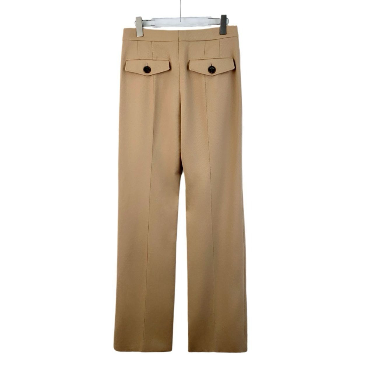 Chloe Chloé Khaki Wool High-Waisted Wide-Leg Trousers (Size S) Size 38" / US 16 / IT 52 - 8 Thumbnail