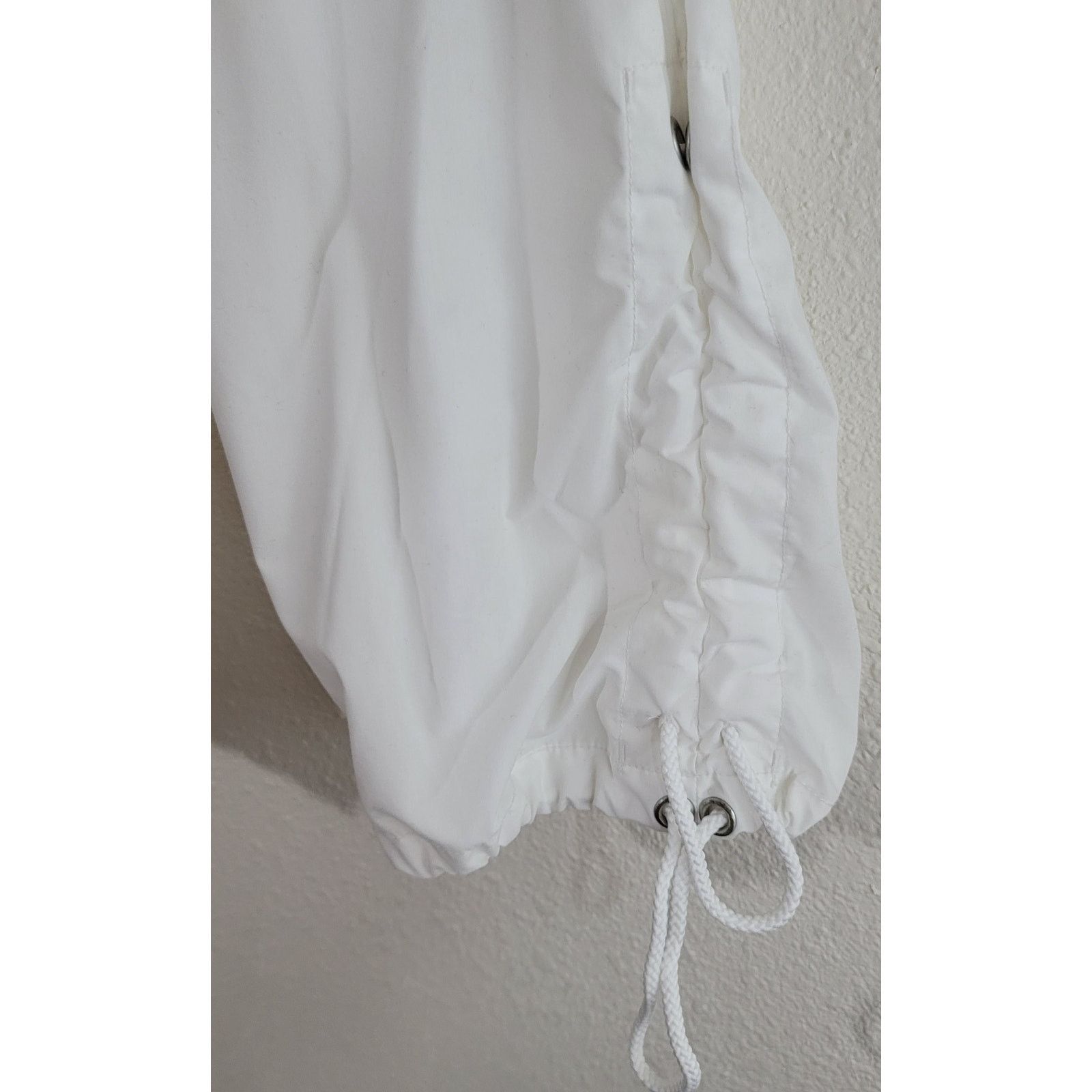 Other Fu Da White Flat Front Capri Pants Small Hidden Seam Pockets Size 27" / US 4 / IT 40 - 3 Thumbnail