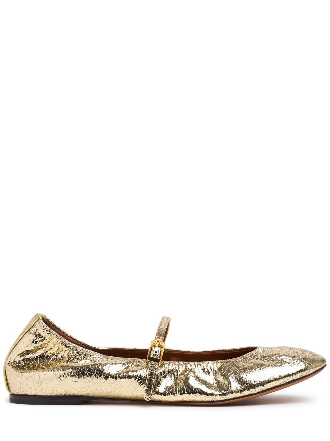 Lanvin LANVIN Mary Jane $790 Gold Crackled Leather Authentic Size US 8 / IT 38 - 1 Thumbnail