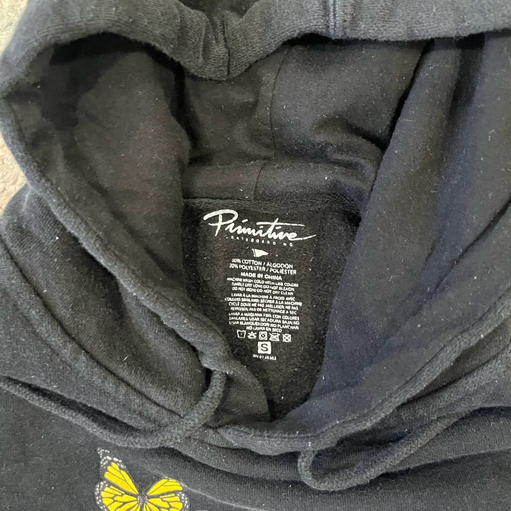 Primitive Primitive Skateboarding Black Hoodie Butterflies Size S Unisex Adults Pullover Drawstring Skateboarding Womens? Mens? Size US S / EU 44-46 / 1 - 3 Thumbnail