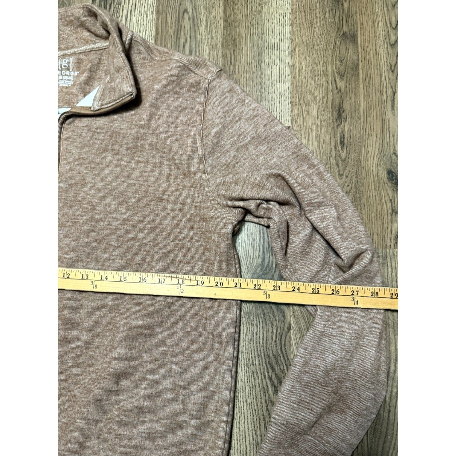 George George Sweater Mens Medium Brown Long Sleeve 1/4 Zipper Pullover Regular Knit Size US M / EU 48-50 / 2 - 6 Thumbnail
