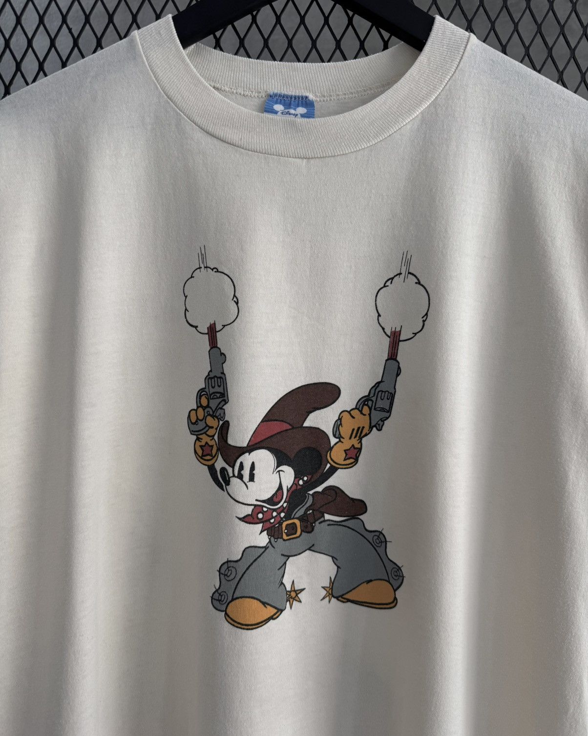 Disney × Mickey Mouse × Vintage 1980s Rare Two Gun Mickey Cowboy Disney Tee Size US XL / EU 56 / 4 - 2 Thumbnail