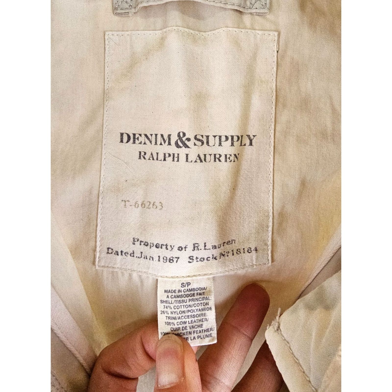 Ralph Lauren DENIM & SUPPLY RALPH LAUREN POLO BEIGE COTTON M-1965 MILITARY JACKET SZ S Mens Jacket Beige Cotton 16 INCH 19 INCH 25 INCH 27 INCH Size US S / EU 44-46 / 1 - 6 Thumbnail