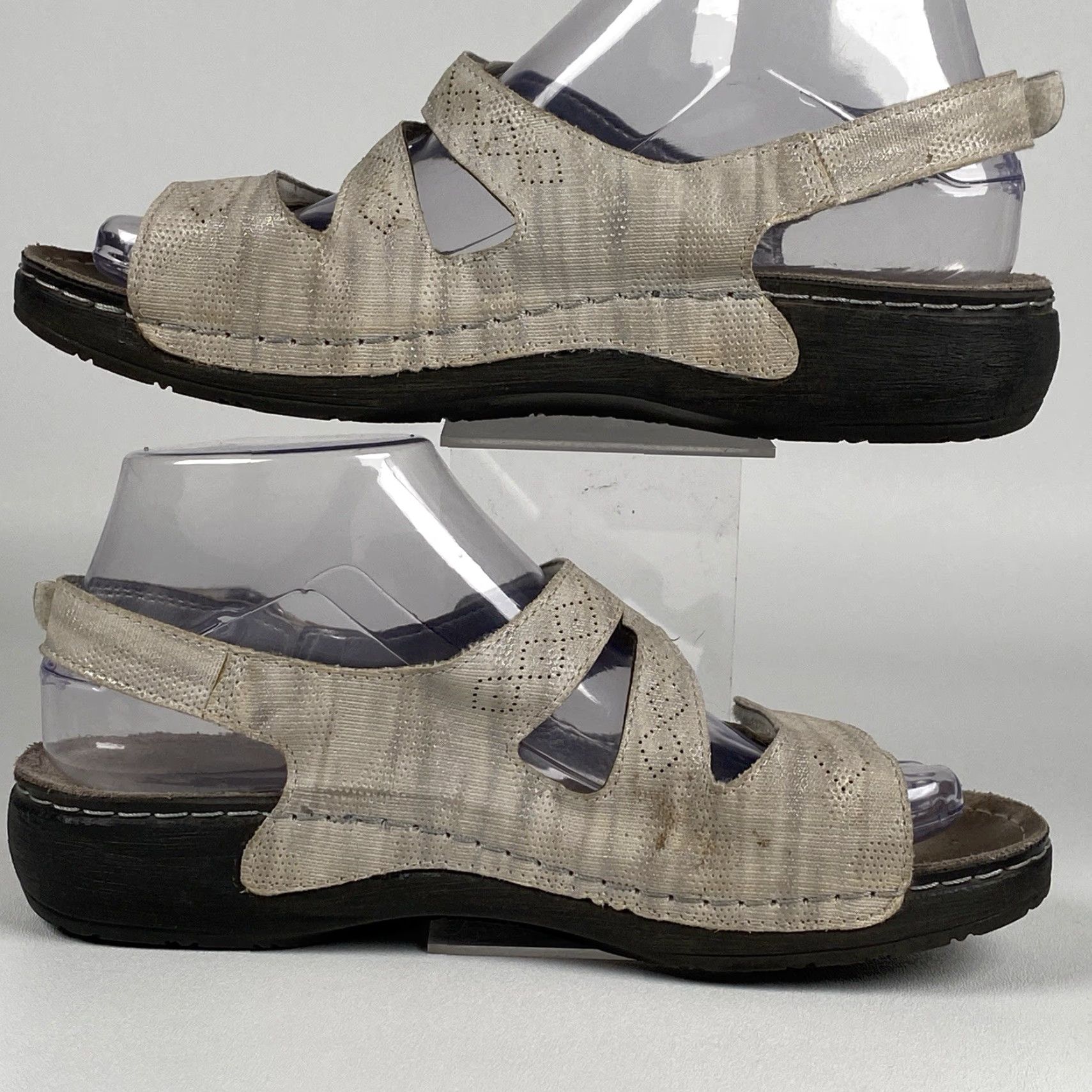 Vintage Naot Sandal Women Leather Ankle Strap Flat Rubber Insole Hook & Loop 38 Brown 8 EU 38 Size Footbed Sandals Accessories Size US 8 / IT 38 - 4 Thumbnail