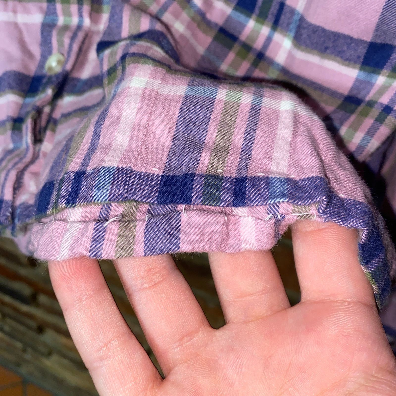 L.L. Bean L.L. Bean Pink Plaid Flannel Button Down Crop Top Medium Size M / US 6-8 / IT 42-44 - 4 Thumbnail