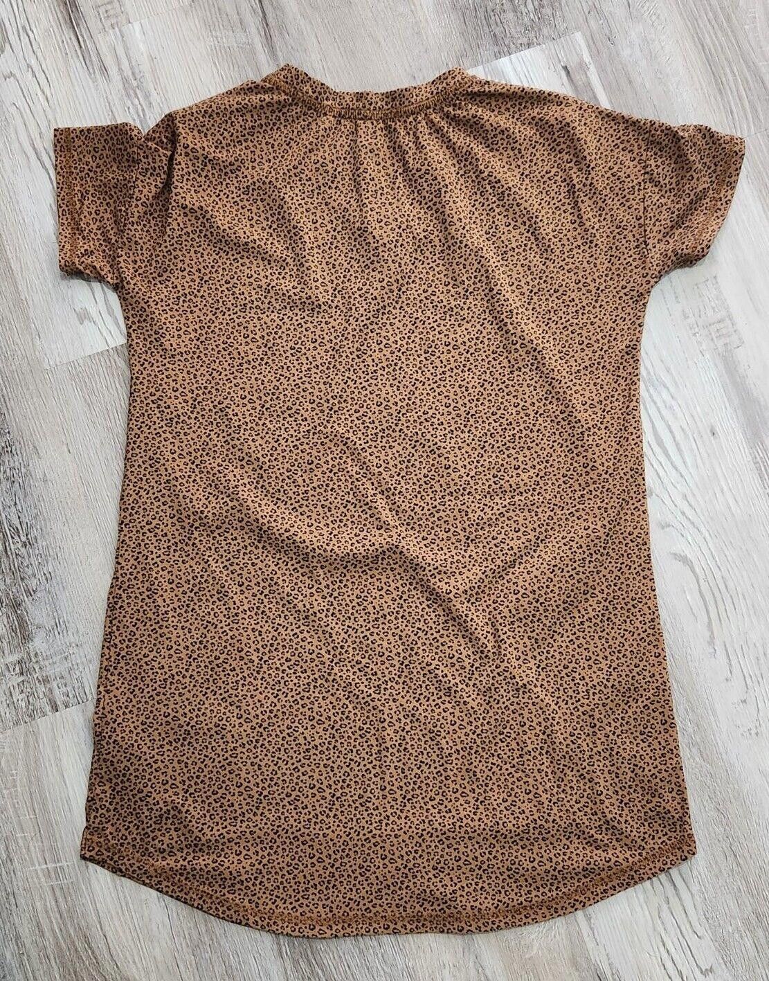 Designer Gaze Dress Small Leopard Short Sleeve Scoop Hem Stretch Size S / US 4 / IT 40 - 2 Thumbnail