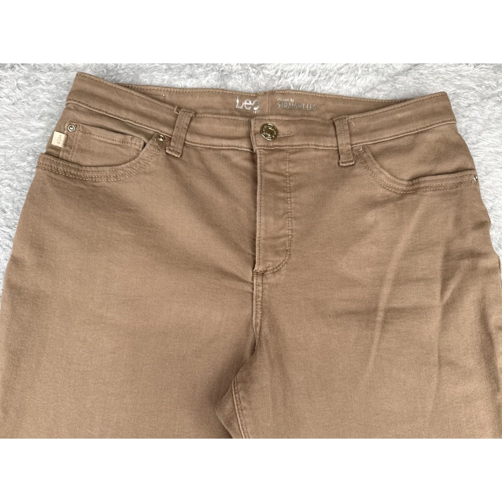 Lee Lee Jeans Womens 30 Brown Khaki Classic Fit Straight Leg Mid Rise 5 Pocket Size 30" / US 8 / IT 44 - 4 Thumbnail