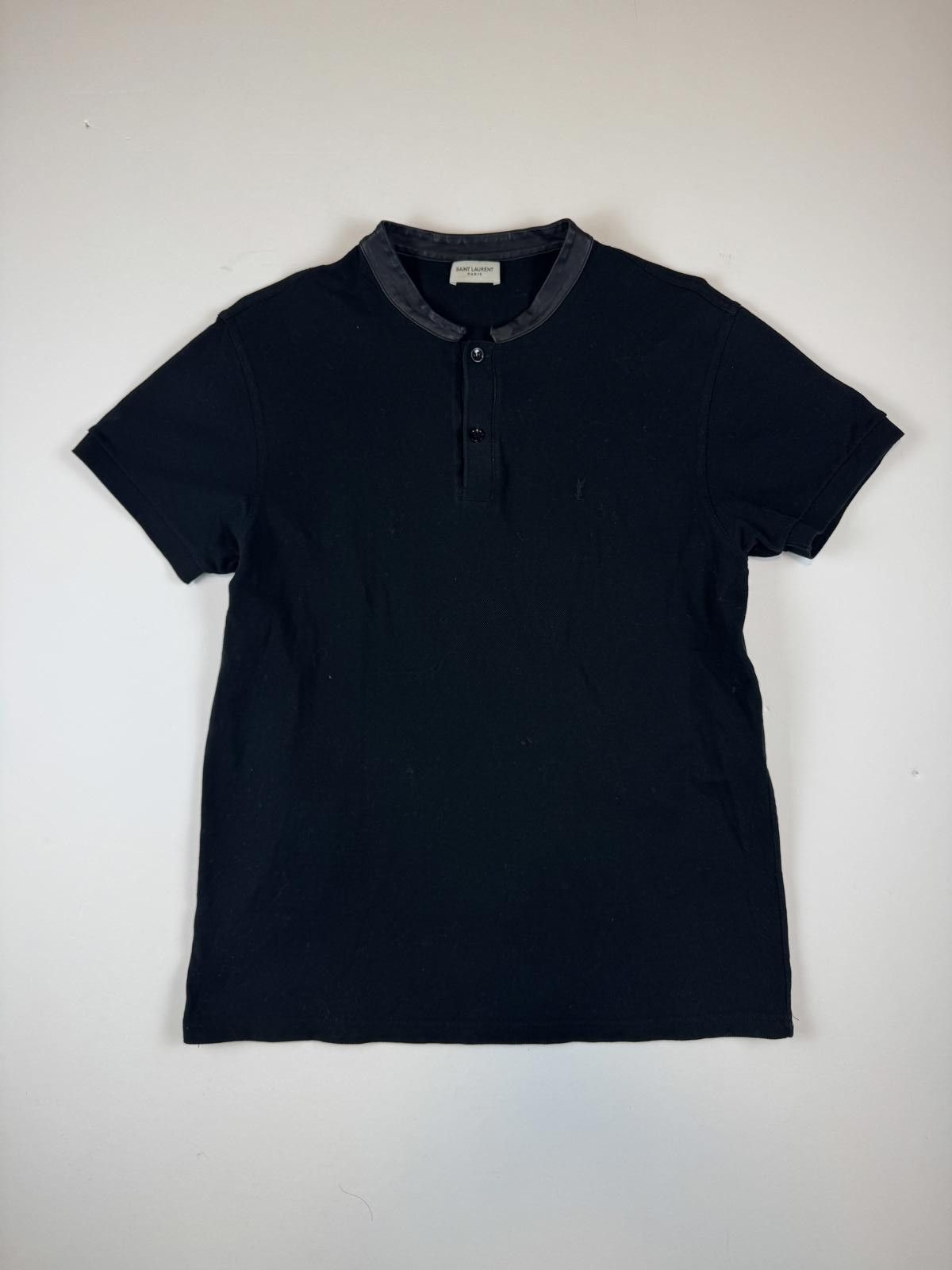 Saint Laurent Paris Saint Laurent 2014 Leather Mandarin Collar Polo Size US L / EU 52-54 / 3 - 1 Thumbnail