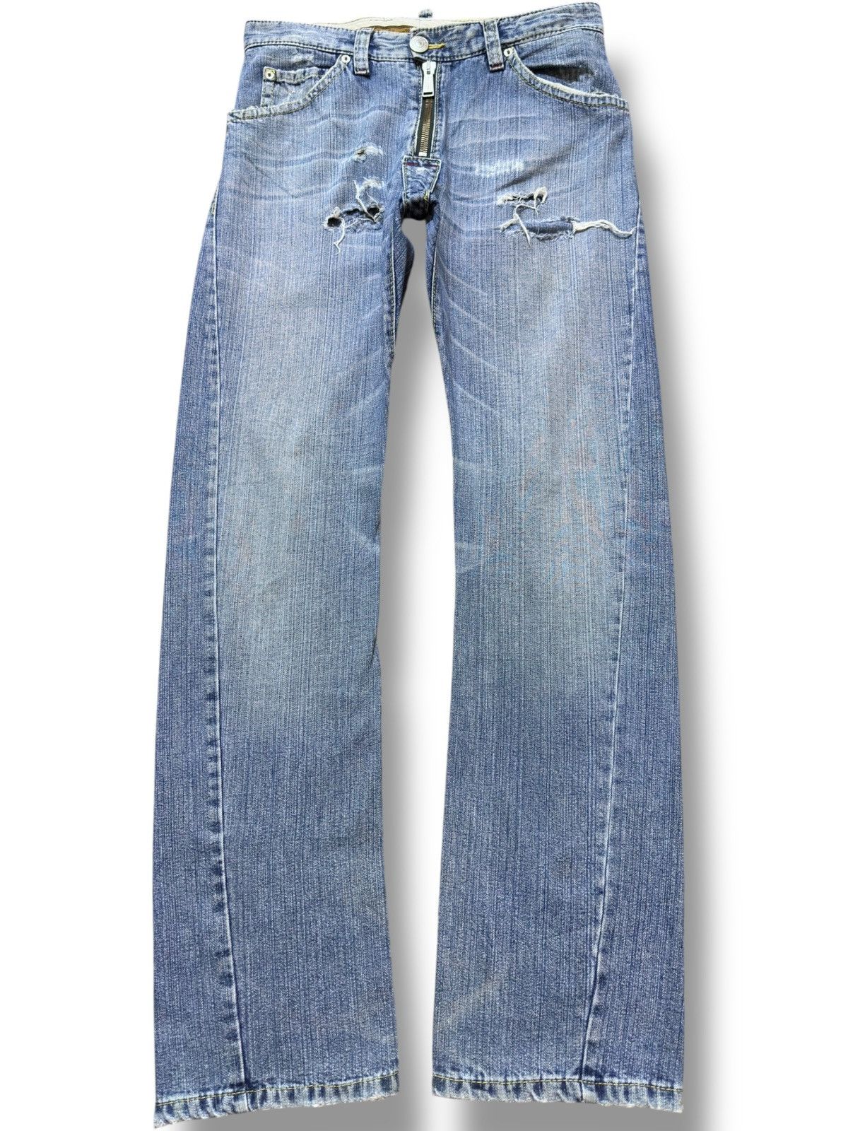 Dsquared2 Vintage Dsquared2 Curve Leg Faded Grunge Distressed Denim Size US 31 - 1 Thumbnail