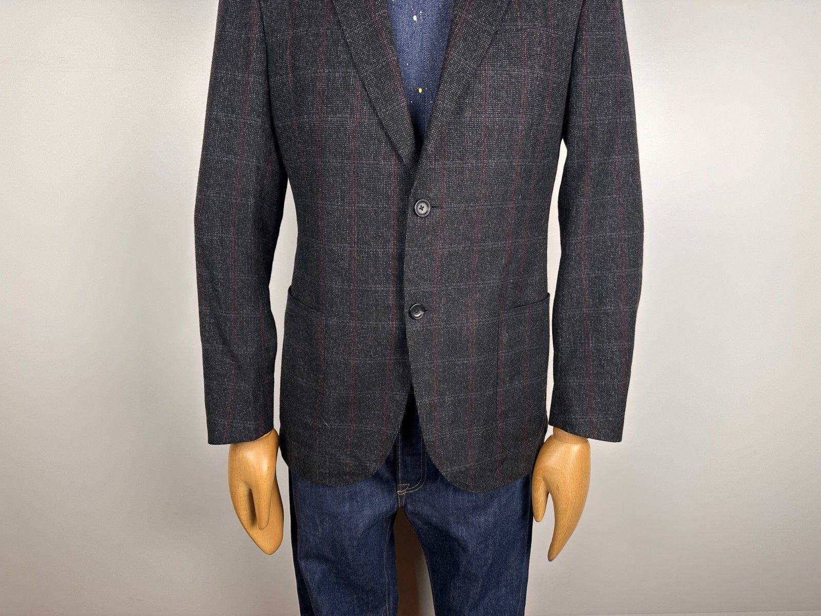 Z Zegna Z Zegna Sport Coat Blazer Jacket Wool Grey Check Size M Size 40L - 3 Thumbnail