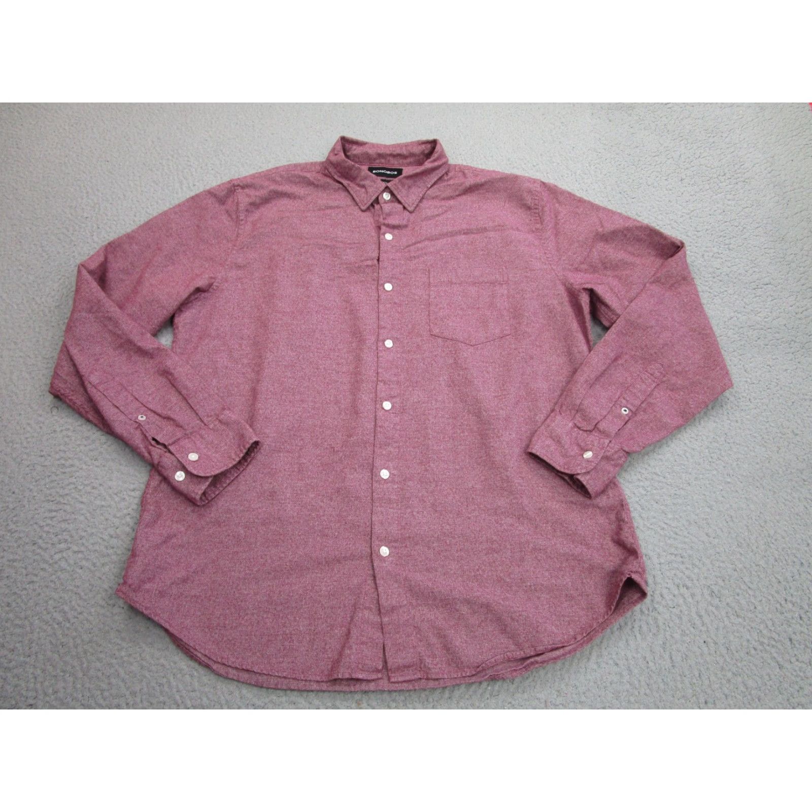 Bonobos Bonobos Shirt Mens XL Red Woven 100% Cotton Slim Fit Long Sleeve Button Up Size US XL / EU 56 / 4 - 2 Thumbnail