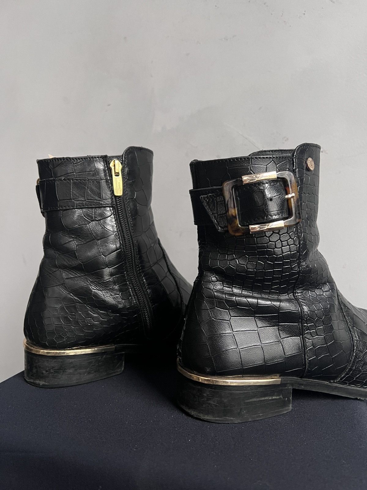 If Six Was Nine Crocodile leather hedi slimane style avant garde boots 90s Size US 8 / EU 41 - 10 Thumbnail