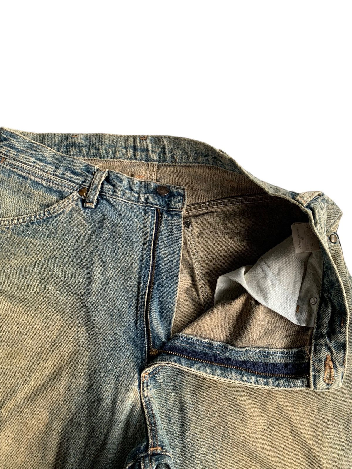 Japanese Brand Vintage Wranger Baggy Faded Selvedge Distressed Denim Size US 33 - 17 Thumbnail