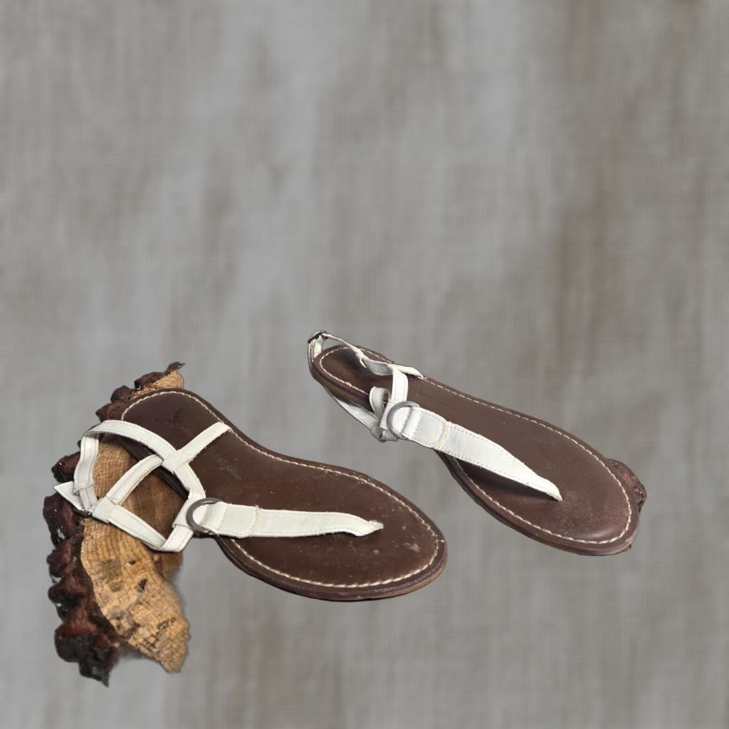Vintage American Eagle Brown Faux Leather Strappy Flat Sandals Women's Size 8 Size US 8 / IT 38 - 1 Thumbnail