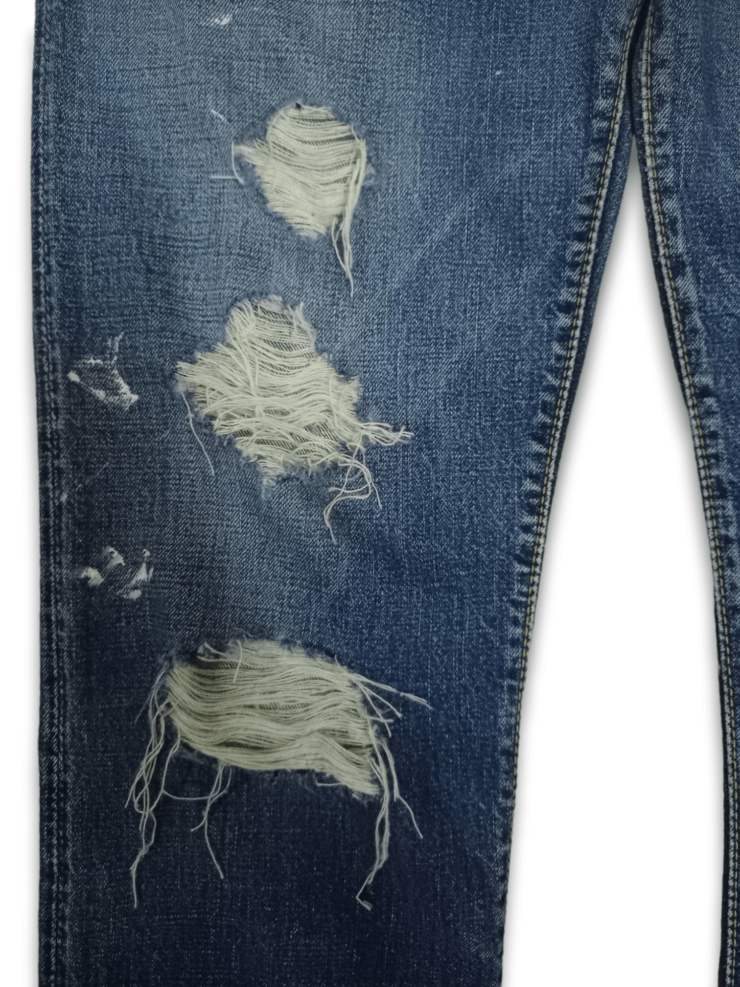 Japanese Brand Vintage THE CHANGELING Selvedge Distressed Loose Jeans Size US 33 - 6 Thumbnail
