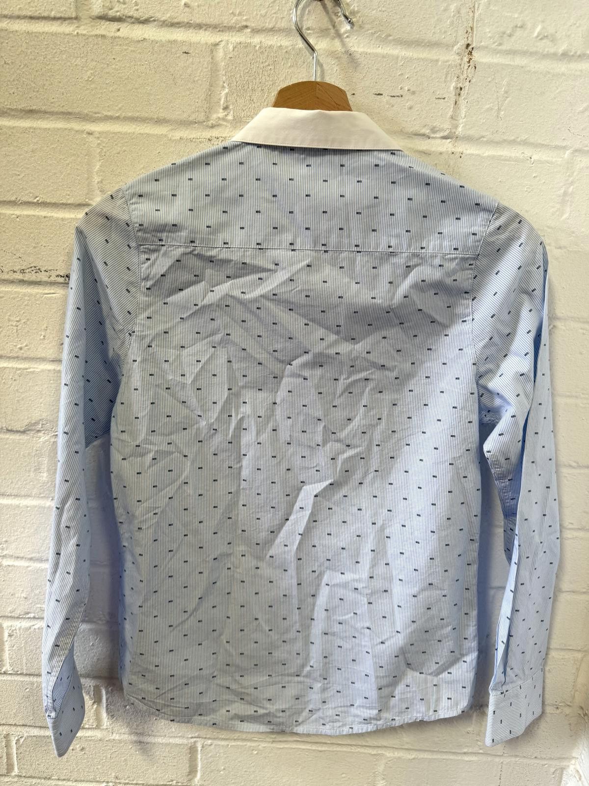 Hugo Boss BOSS Blue Patterned Shirt with White Collar Size US XS / EU 42 / 0 - 4 Thumbnail