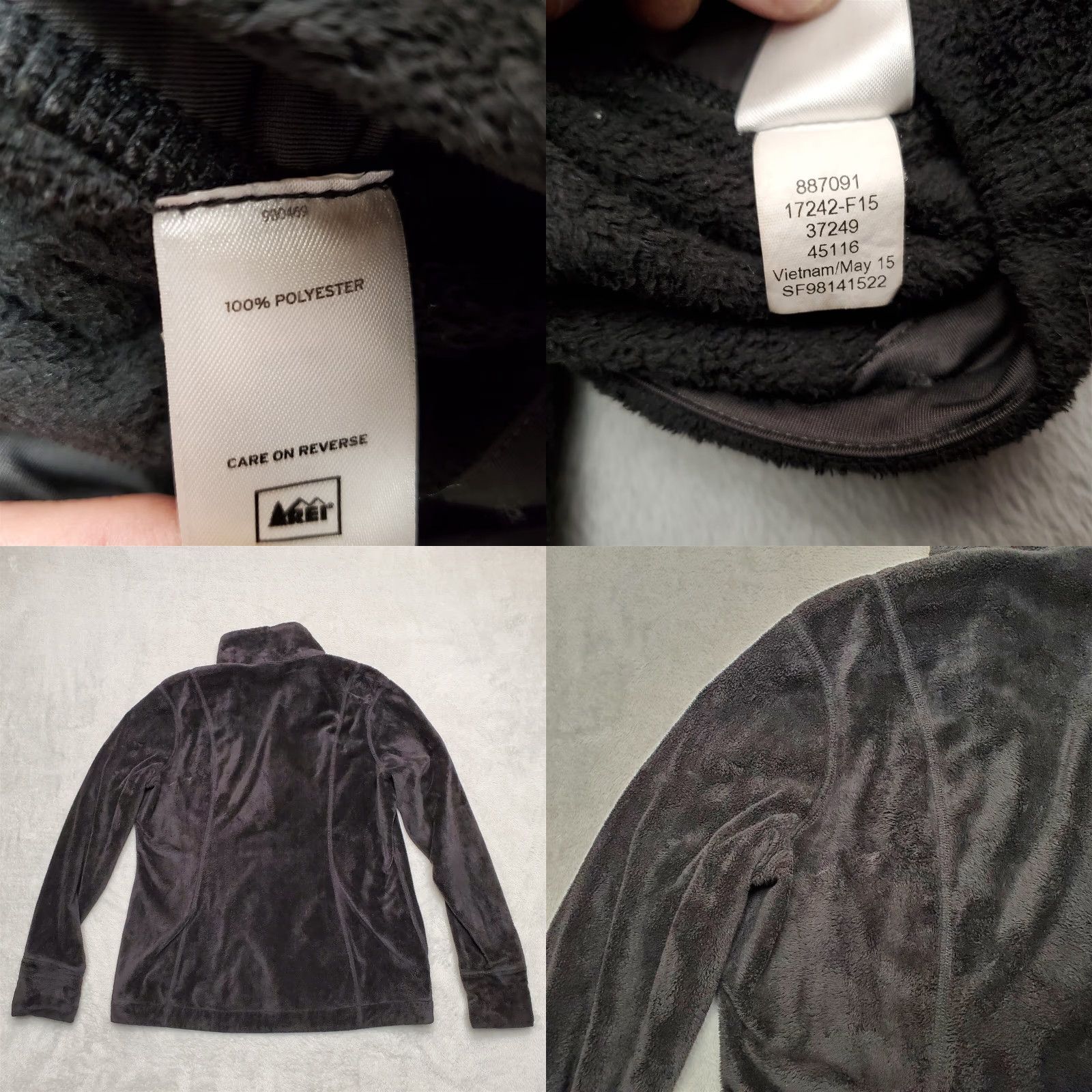 Vintage REI Fleece Jacket Womens Large Black Full Zip Outdoor Casual Jacket Size L Men Blue All Seasons Pockets Zip 100% Polyester Nature Outdoor Size L / US 10 / IT 46 - 8 Thumbnail