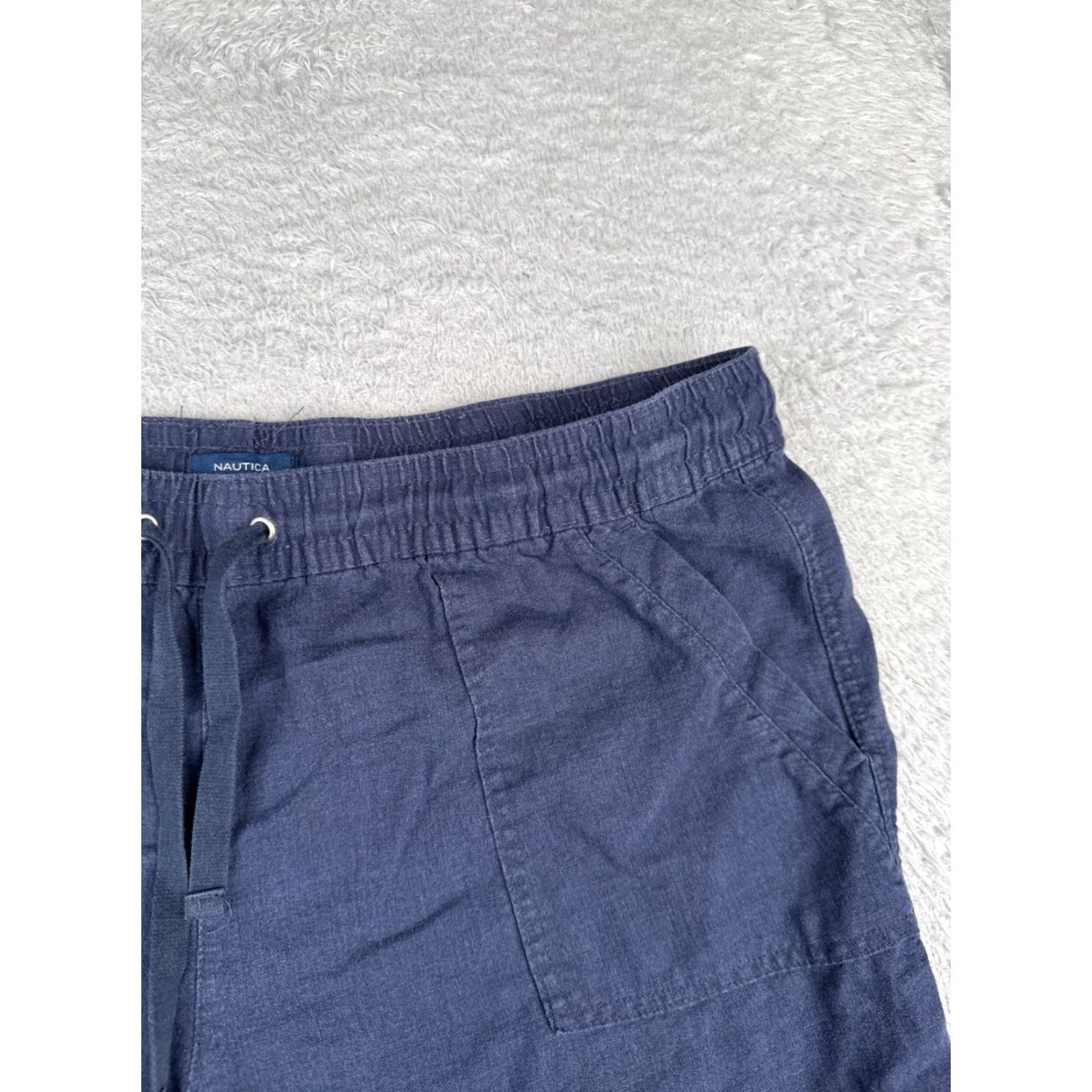 Nautica Nautica Womens Shorts Chino 40 Blue Linen Cotton Blend Stretch Pockets Zip Beach 40x5 Womens Size 27" / US 4 / IT 40 - 5 Thumbnail