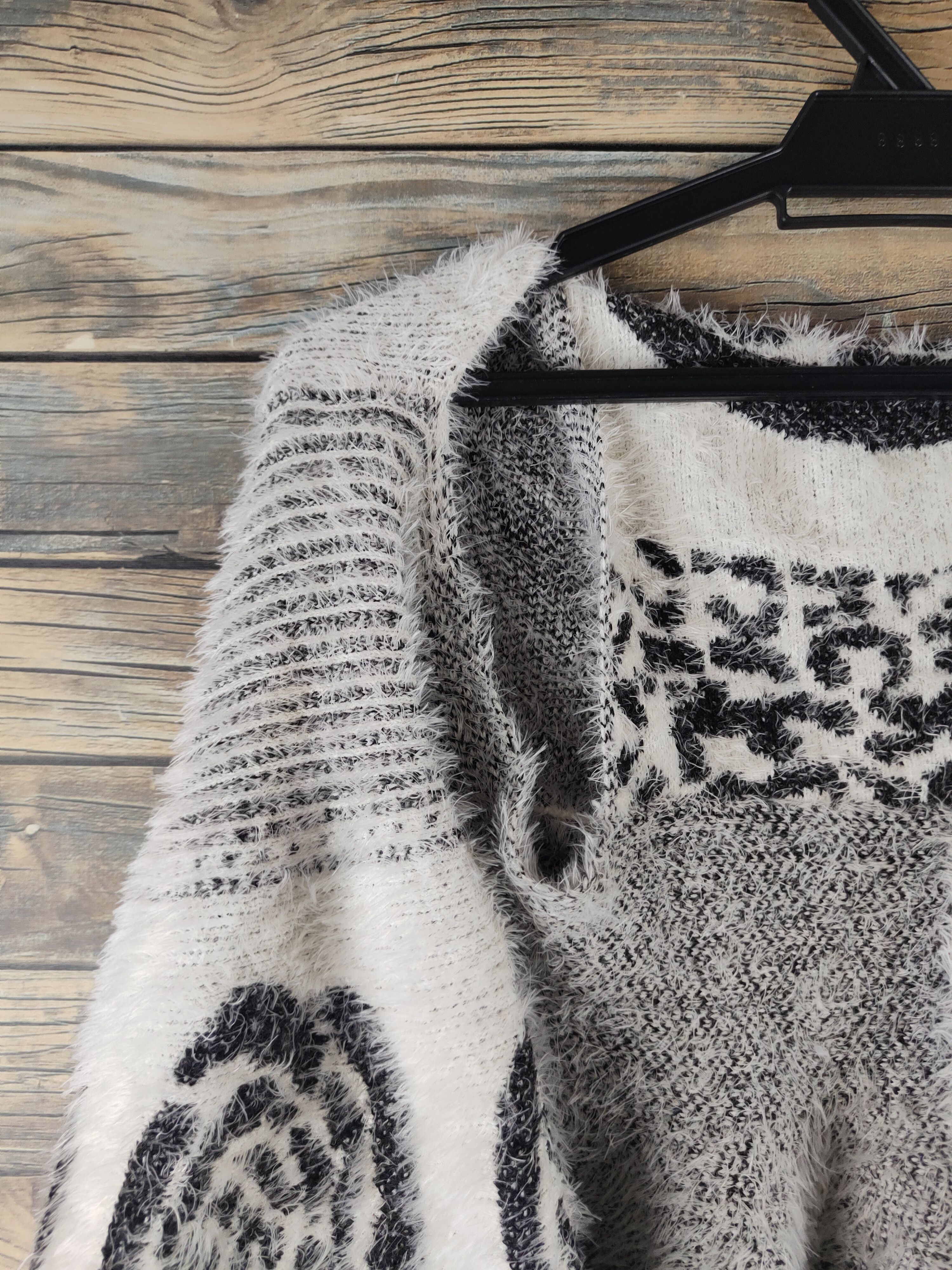 Japanese Brand DL Todo Black White Fur Mohair Knitwear #46-985 Size S / US 4 / IT 40 - 4 Thumbnail