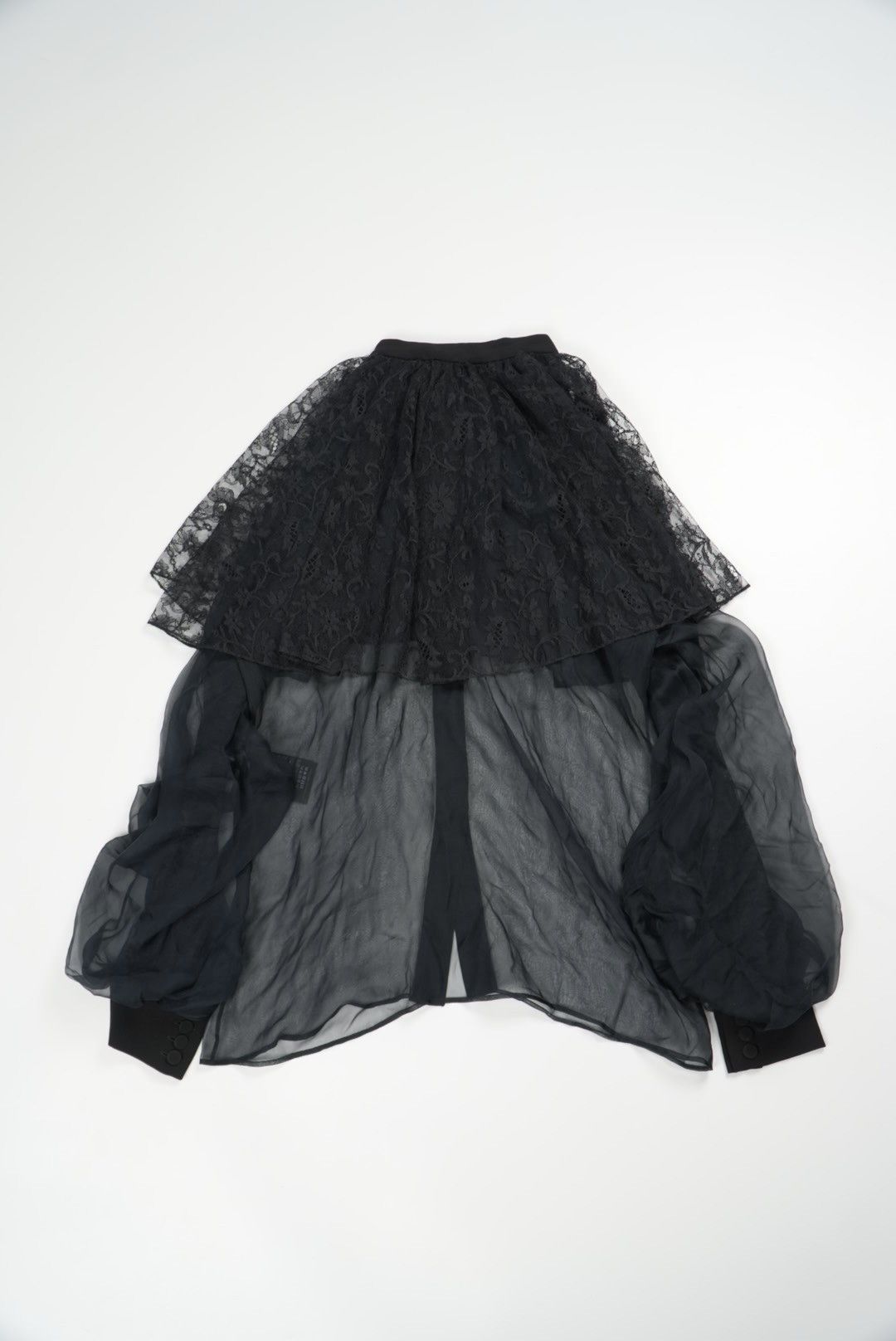 Saint Laurent Paris Saint Laurent Black Silk Sheer Long Sleeve Blouse Size M / US 6-8 / IT 42-44 - 2 Thumbnail