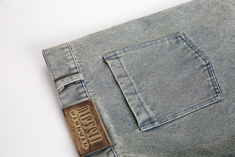 Japanese Brand × Jean Men's washed distressed loose straight denim shorts Size US 32 / EU 48 - 5 Thumbnail