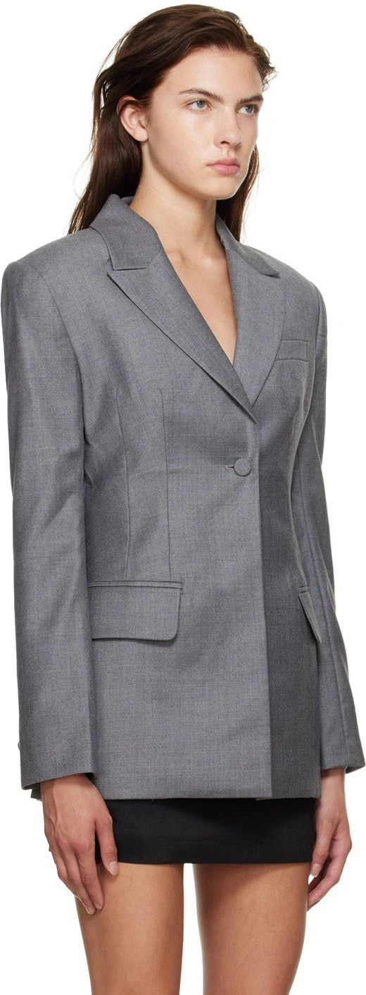 AYA MUSE o1mle0424 Palm Blazer in Gray Size XS / US 0-2 / IT 36-38 - 2 Thumbnail