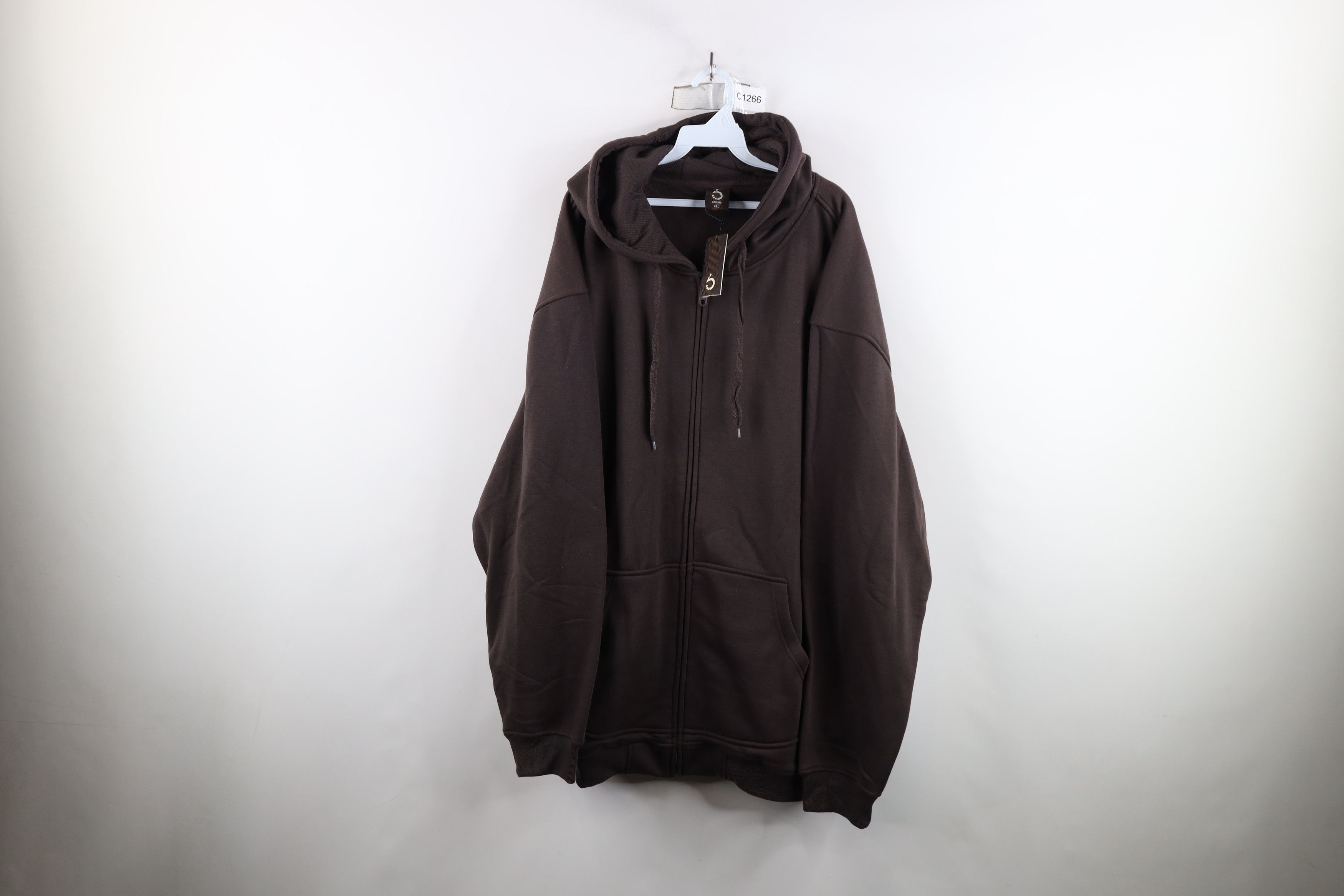 Vintage Deadstock Vintage 90s Y2K Streetwear Lined Hoodie Brown Size US XL / EU 56 / 4 - 1 Thumbnail