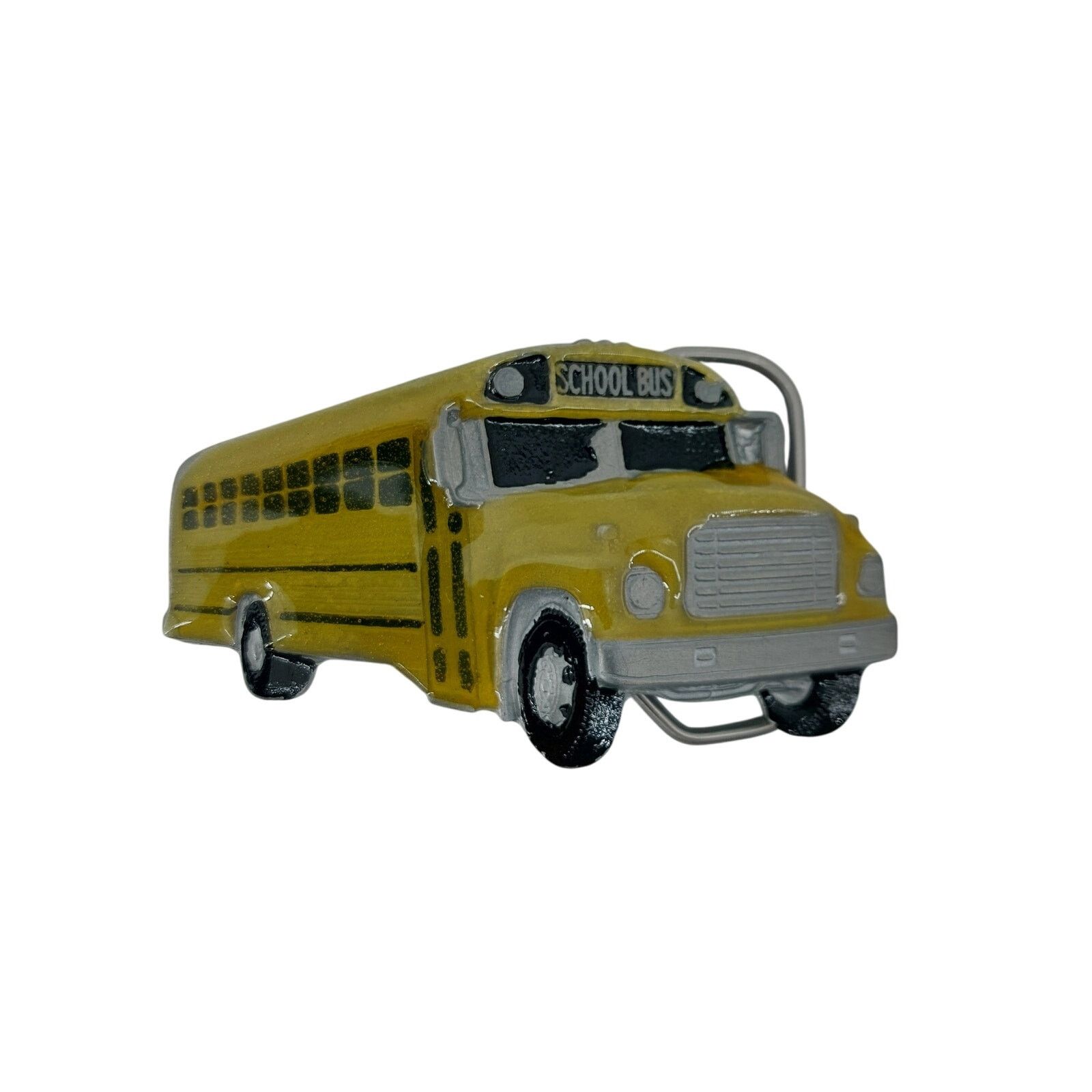 Vintage Great American Buckle Belt Buckle Yellow Enamel School Bus Size ONE SIZE - 1 Thumbnail