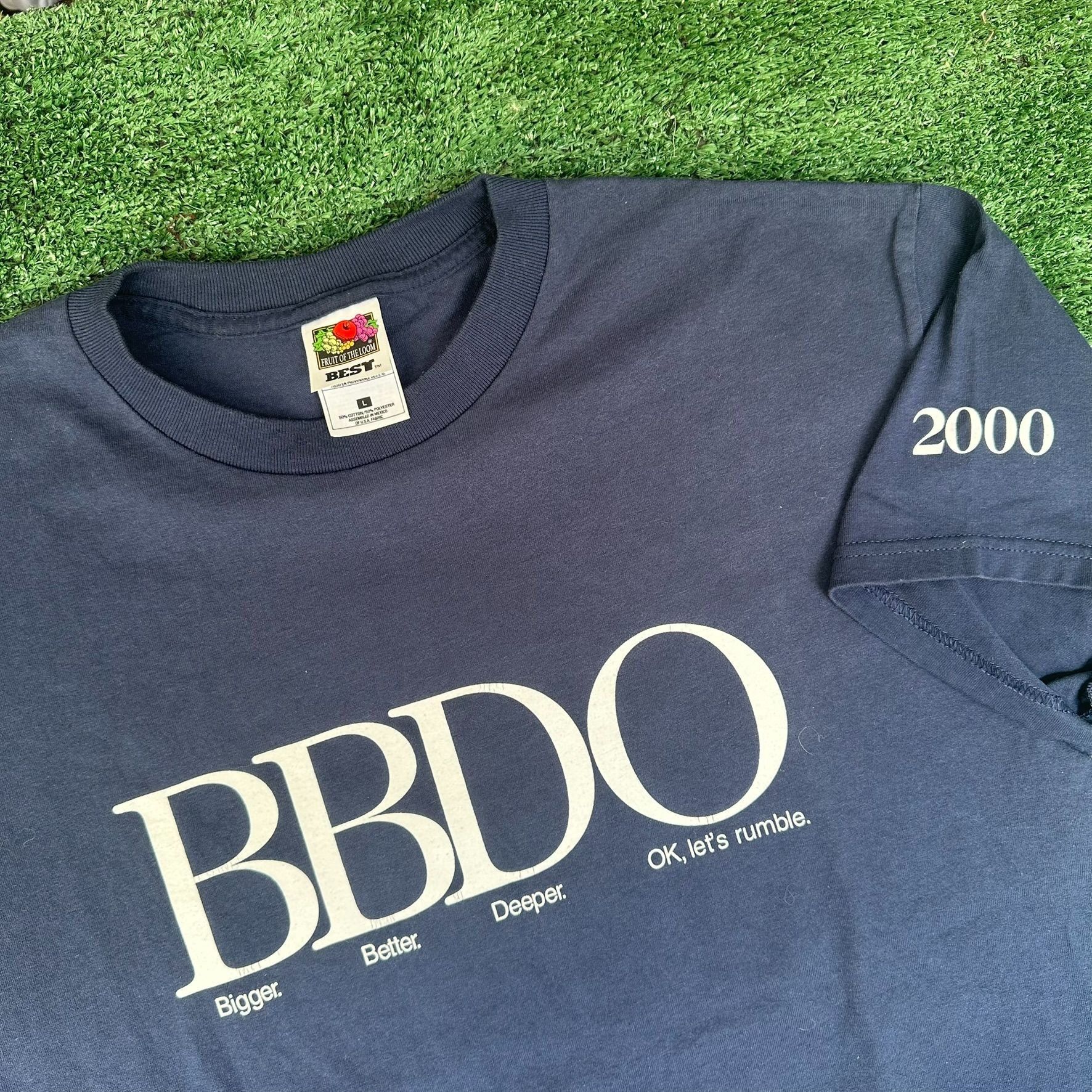 Fruit Of The Loom Vintage Y2K BBDO Advertising Agency T-Shirt Mad Men Navy L C Size US L / EU 52-54 / 3 - 2 Thumbnail