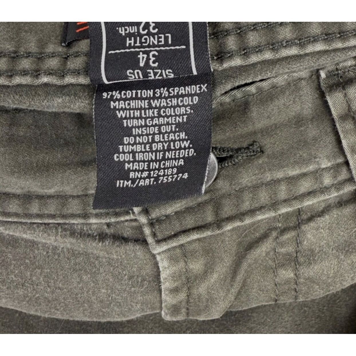 Other Kirkland Signature Men's 5-Pocket Pants Olive Green 34 x 32 Size US 34 / EU 50 - 5 Thumbnail