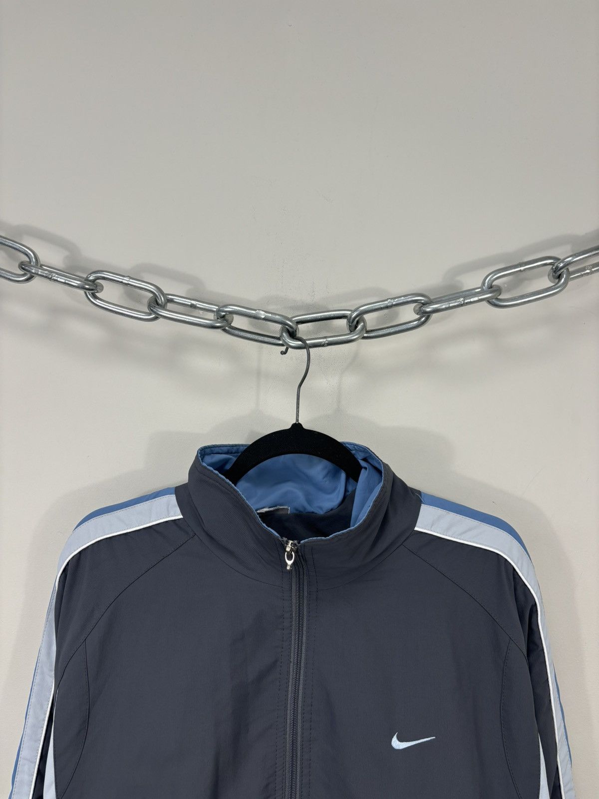 Nike Vintage Nike Y2K Retro Swoosh Gray Full Zip Track Jacket Size US XL / EU 56 / 4 - 6 Thumbnail