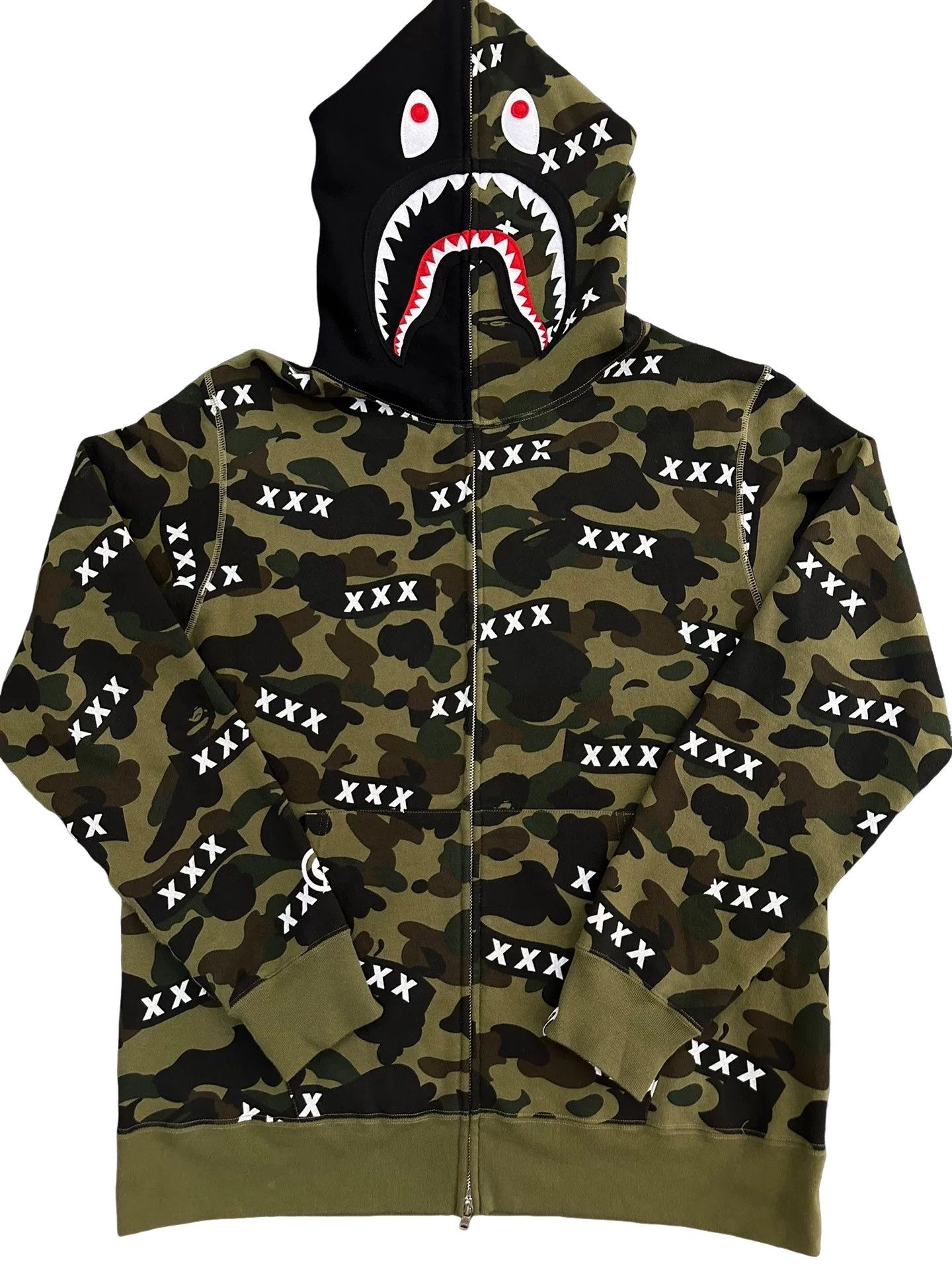 Bape A Bathing Ape Shark Tiger Camo Hoodie Size 2XL Size US XXL / EU 58 / 5 - 1 Thumbnail