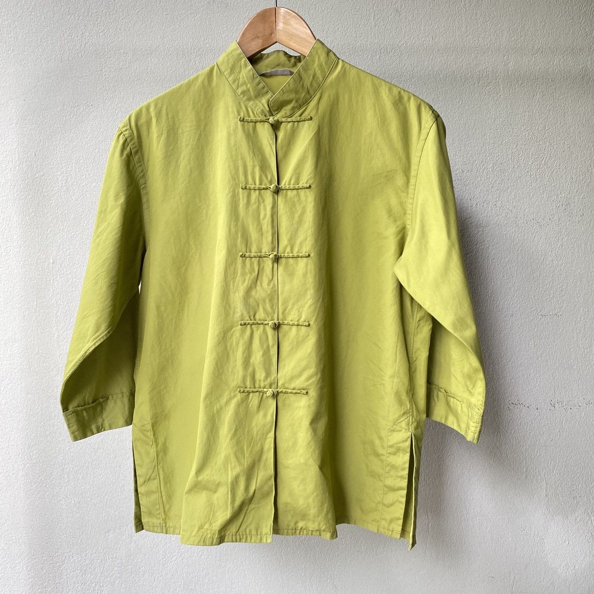 Japanese Brand POWDER Mandarin Chinese Style Green Shirt Size M / US 6-8 / IT 42-44 - 18 Thumbnail