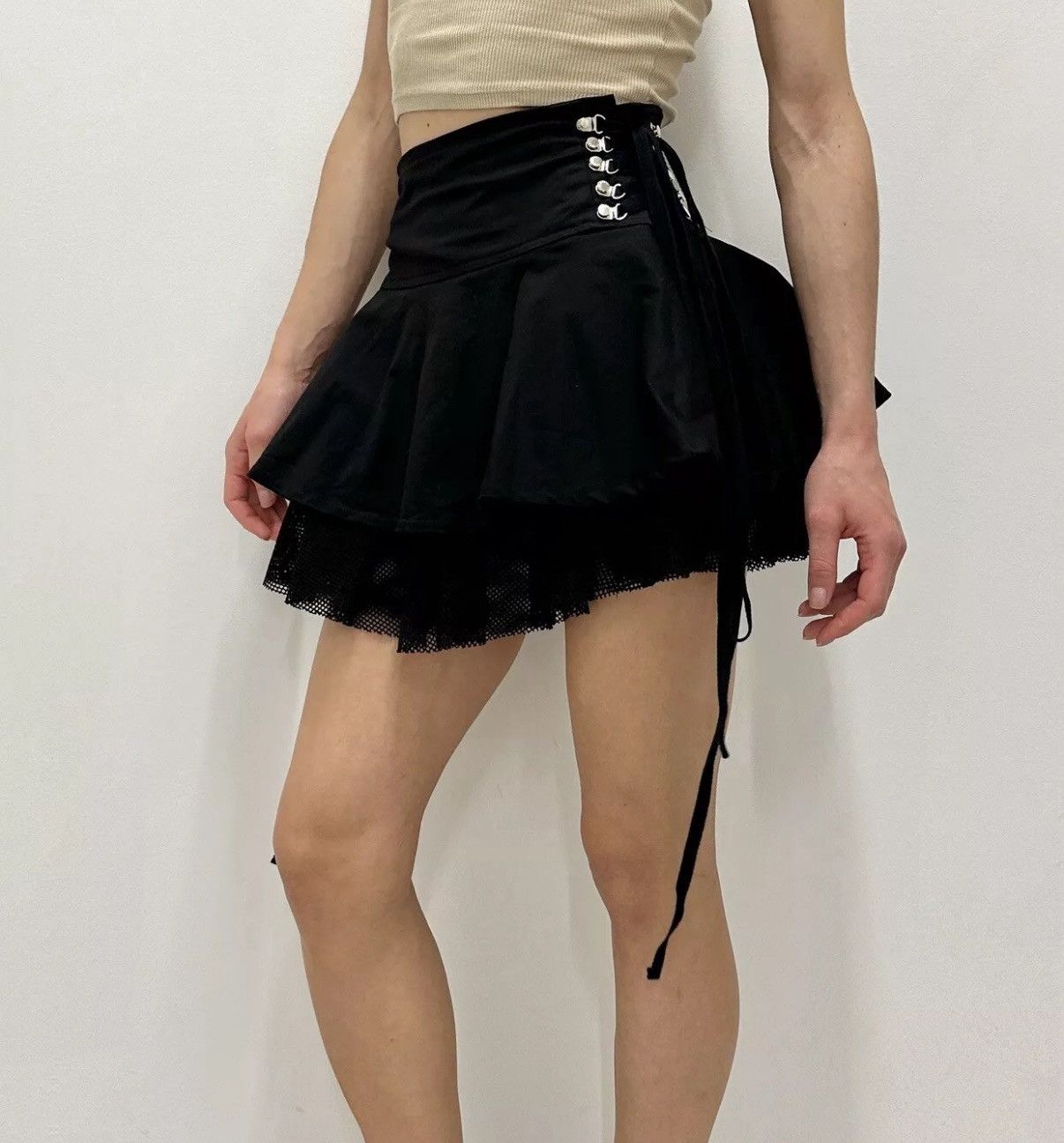 Other JawBreaker Lace-Up Sexy Mini Skirt Black Y2k gothic opium Size 27" / US 4 / IT 40 - 2 Thumbnail
