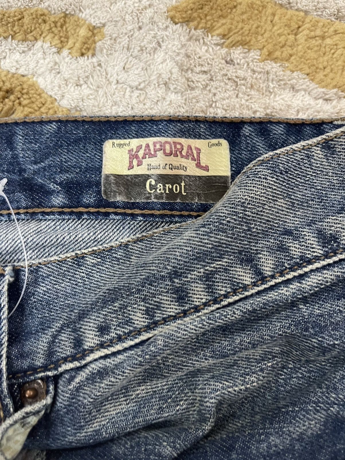 Japanese Brand DENIM FLARE JEANS. KAPORAL POCKETS PATCHES CLAW MARK Size US 31 - 6 Thumbnail