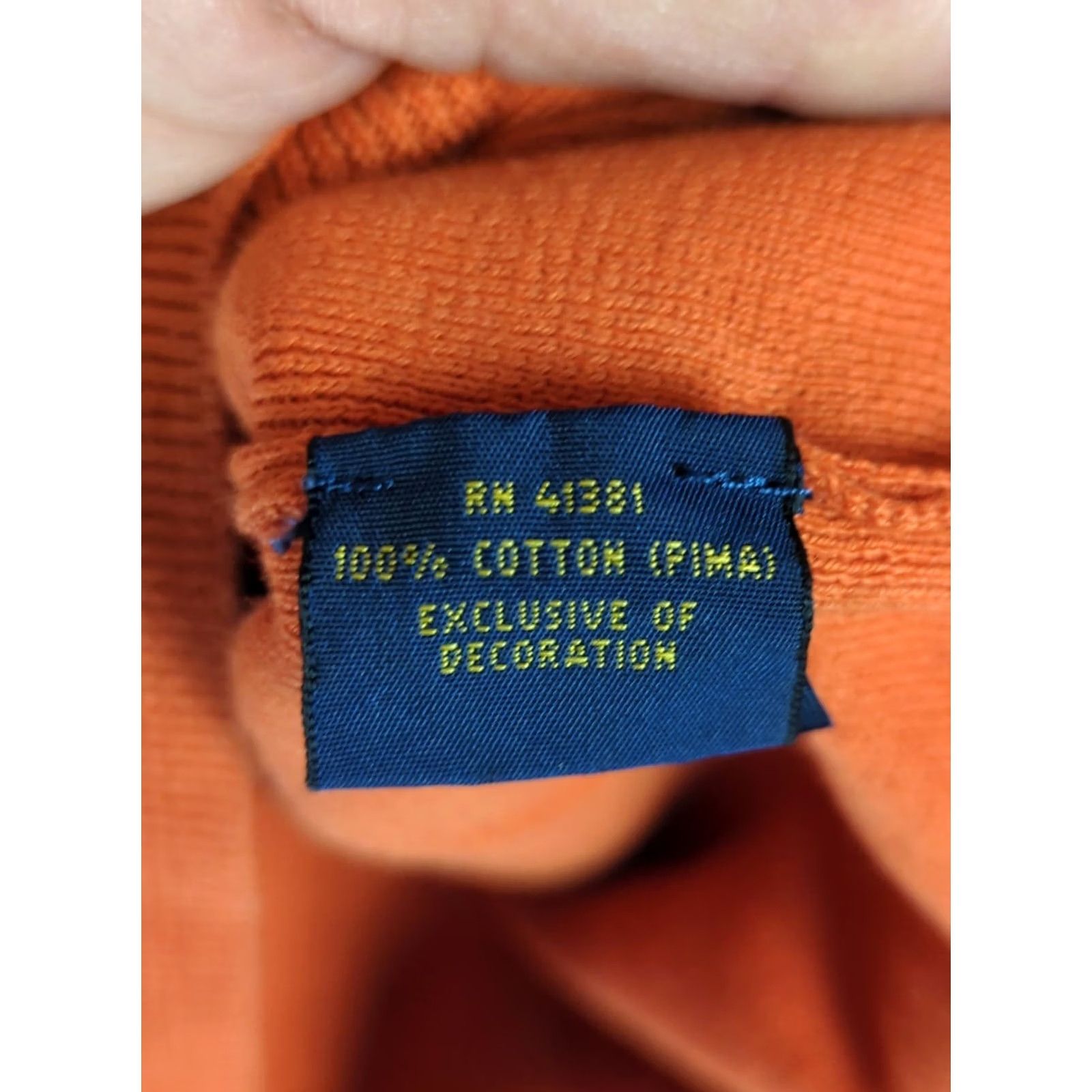 Polo Ralph Lauren Polo Ralph Lauren Mens S Orange V Neck Pullover Sweater Pima Cotton Size US S / EU 44-46 / 1 - 6 Thumbnail