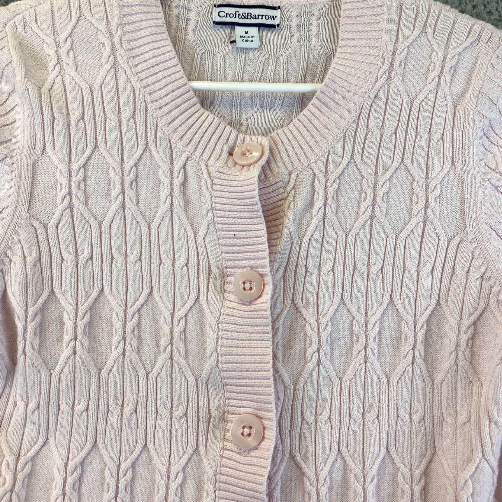 Croft & Barrow Croft & Barrow Women Button-Up Pullover Sweater Pink M Regular Top Shirt Girls Mens? Size M / US 6-8 / IT 42-44 - 2 Thumbnail