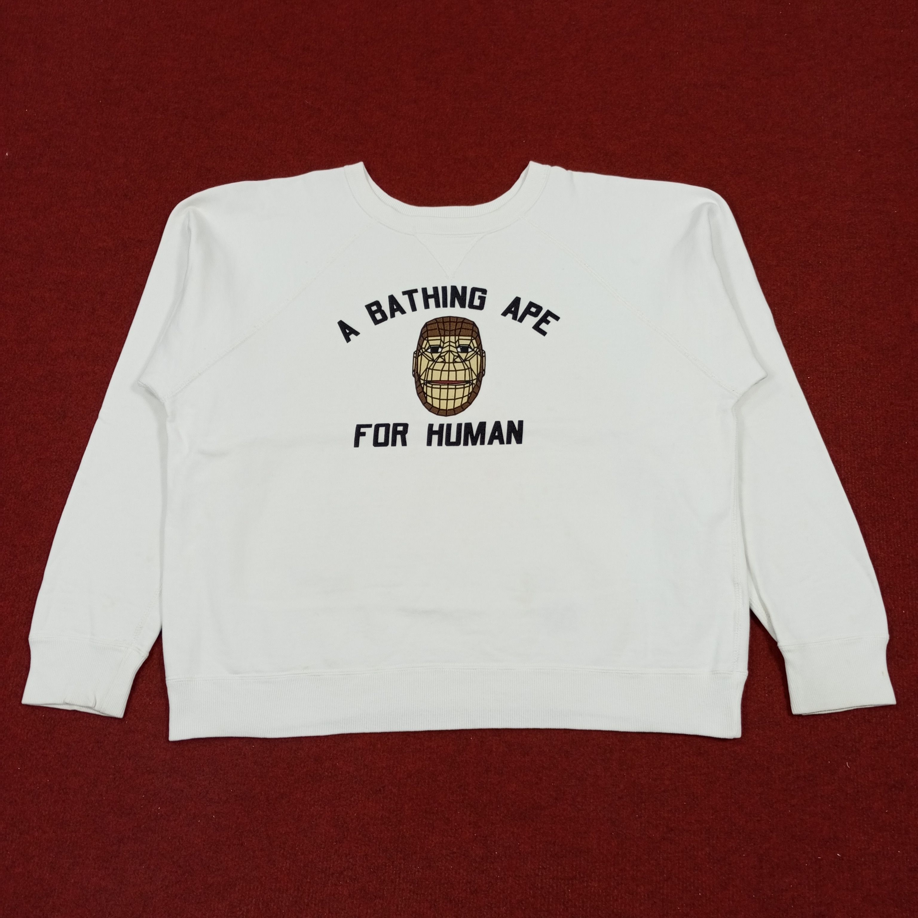 Bape × Vintage A Bathing Ape For Human Japanese Brand Streetwear Sweatshirt Size US L / EU 52-54 / 3 - 1 Thumbnail