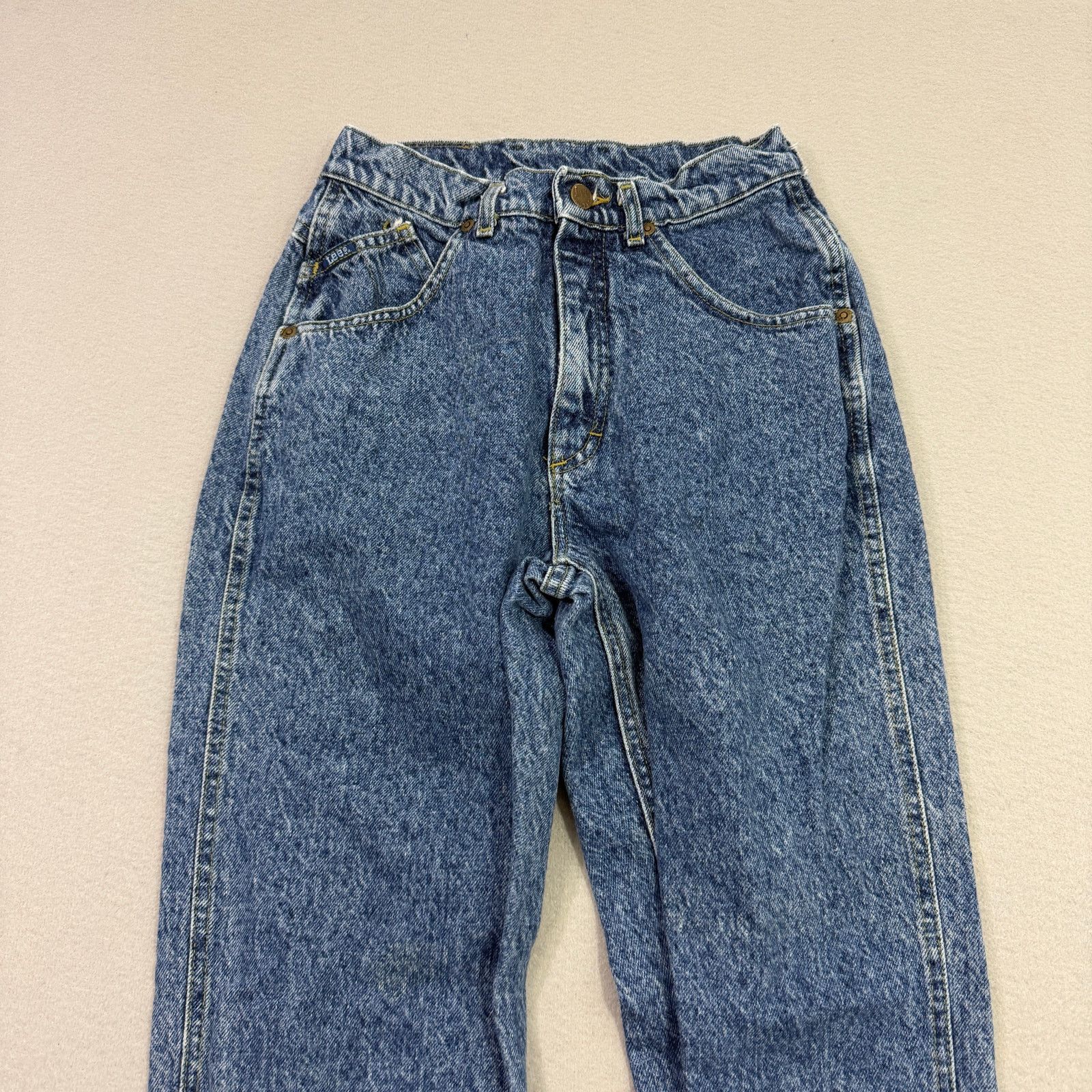 Vintage Vintage Lee Jeans Women's 7 Long (26x32) Blue High Rise Mom Size 26" / US 2 / IT 38 - 2 Thumbnail