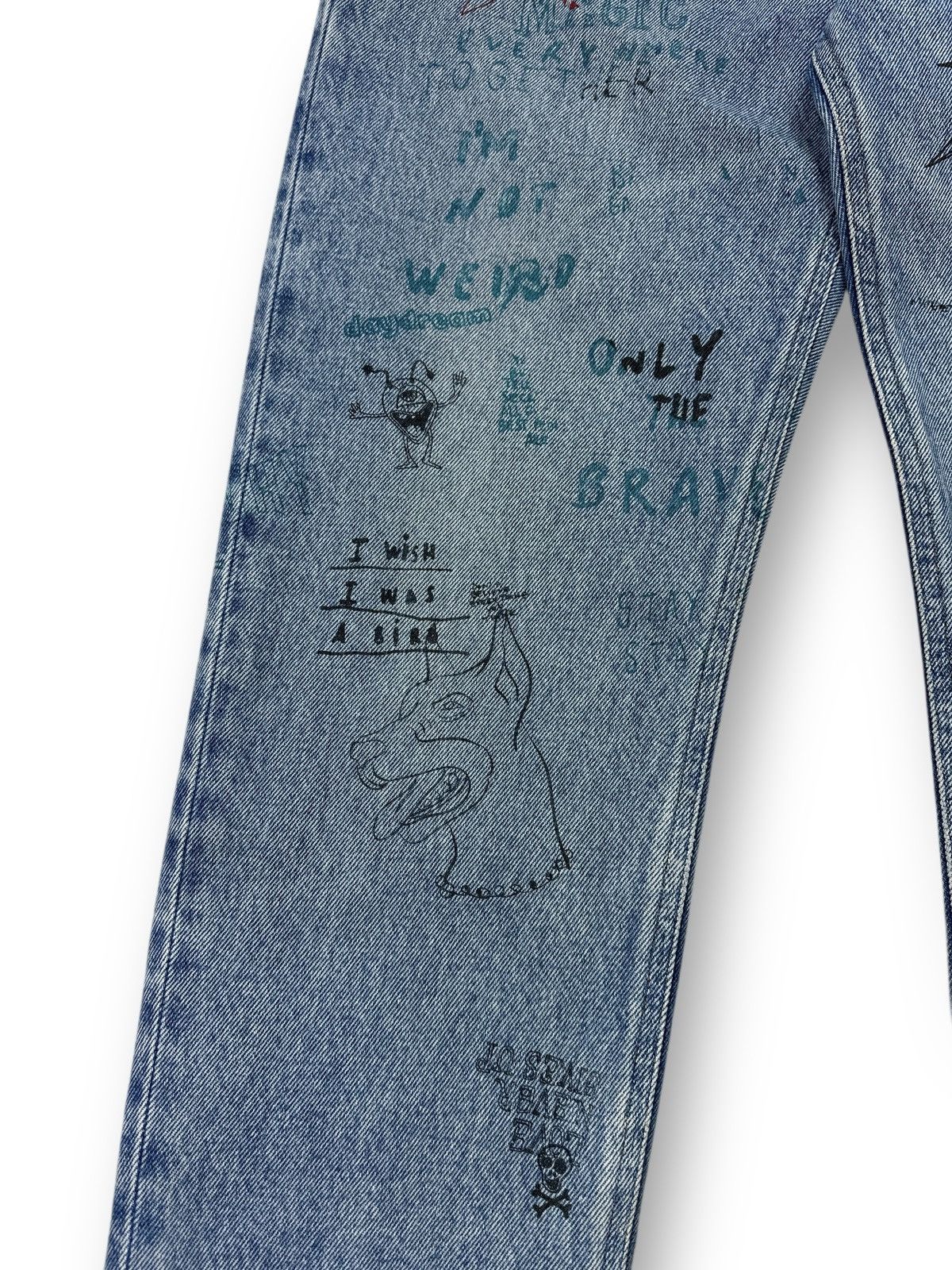 Diesel Diesel Neekhol Graffiti Print Women’s Jeans Blue Denim Pants Size 27" / US 4 / IT 40 - 7 Thumbnail