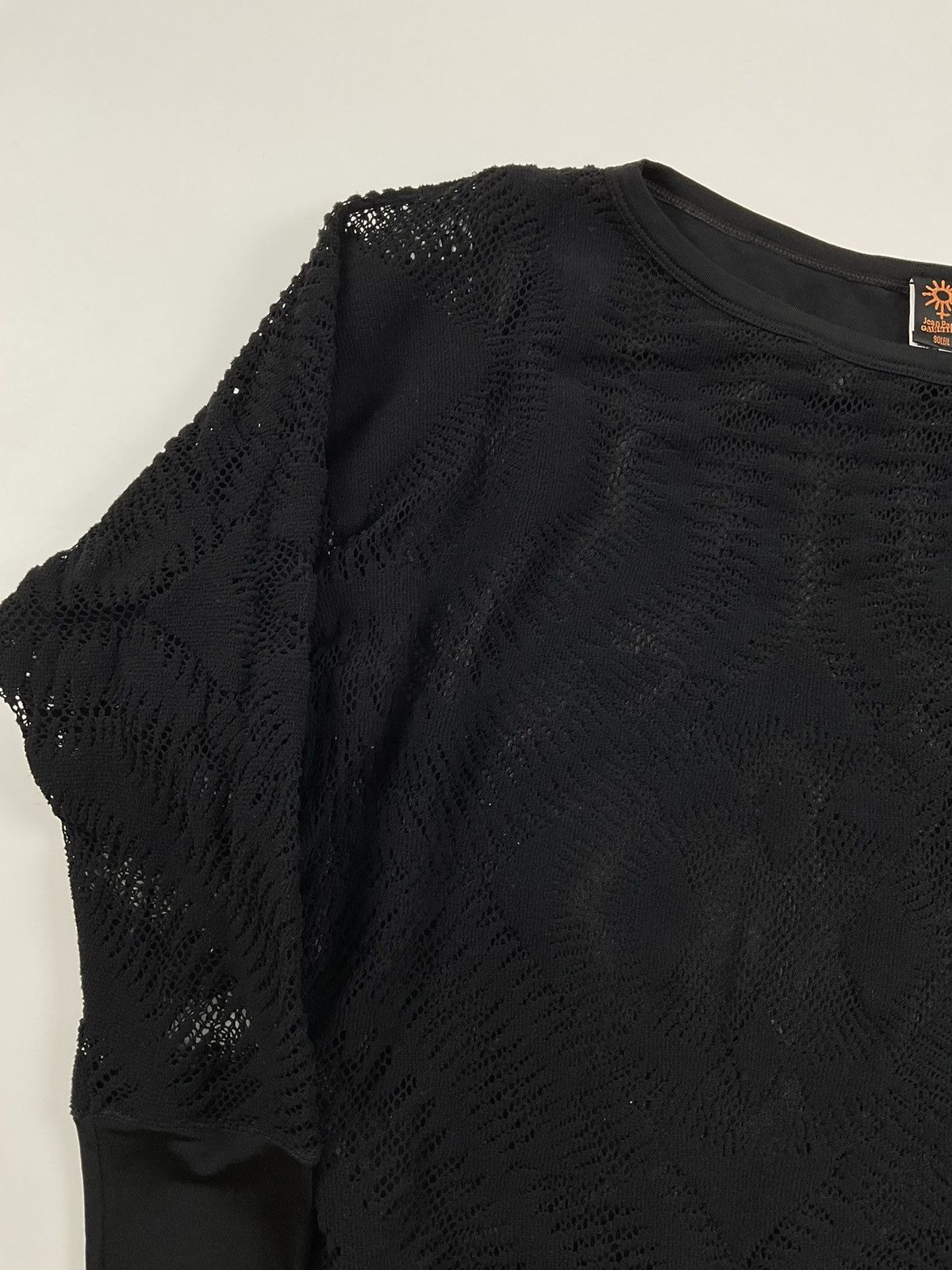 Jean Paul Gaultier Jean Paul Gaultier Nylon Trim See Through Sleeve Top Size US L / EU 52-54 / 3 - 3 Thumbnail