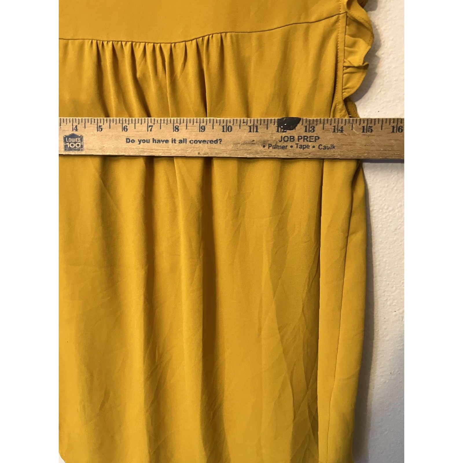 Loft LOFT Shirt Women Sleeveless Yellow High Neck Button Ruffle Blouse Top S Casual Party/Cocktail Travel Knit Rayon Regular Summer Fall Spring Women Size S / US 4 / IT 40 - 5 Thumbnail