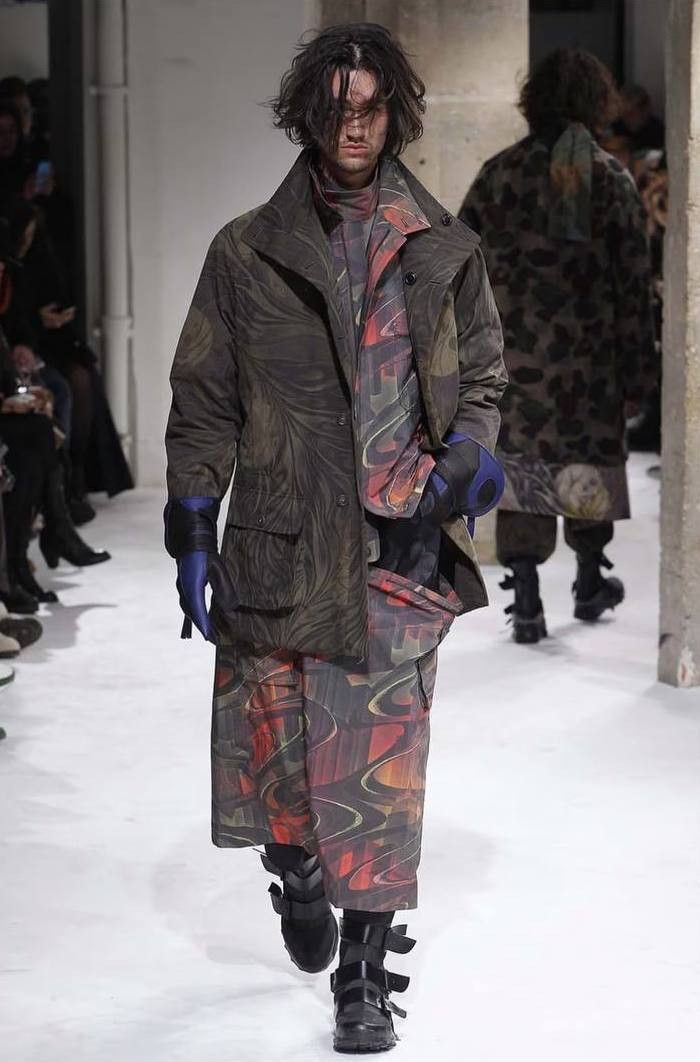 AW17 Yohji Yamamoto Pour Homme Camo Cargo Cropped Wide Pants