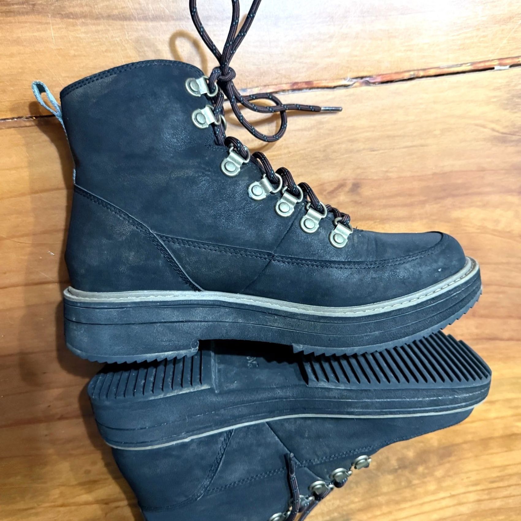 Teva Teva Midform Boots Women 8 EU 39 Lace Up Ankle Leather Rubber Black Bootie Casual Outdoor Size US 9 / IT 39 - 6 Thumbnail