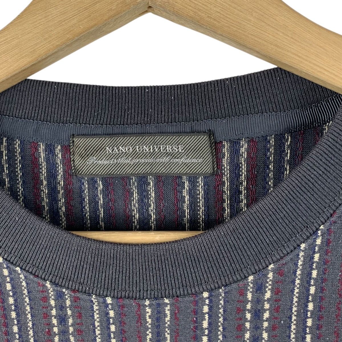 NANO universe NANO UNIVERSE JAPAN Striped Herringbone Baggy Tee Shirt Top Size M / US 6-8 / IT 42-44 - 5 Thumbnail