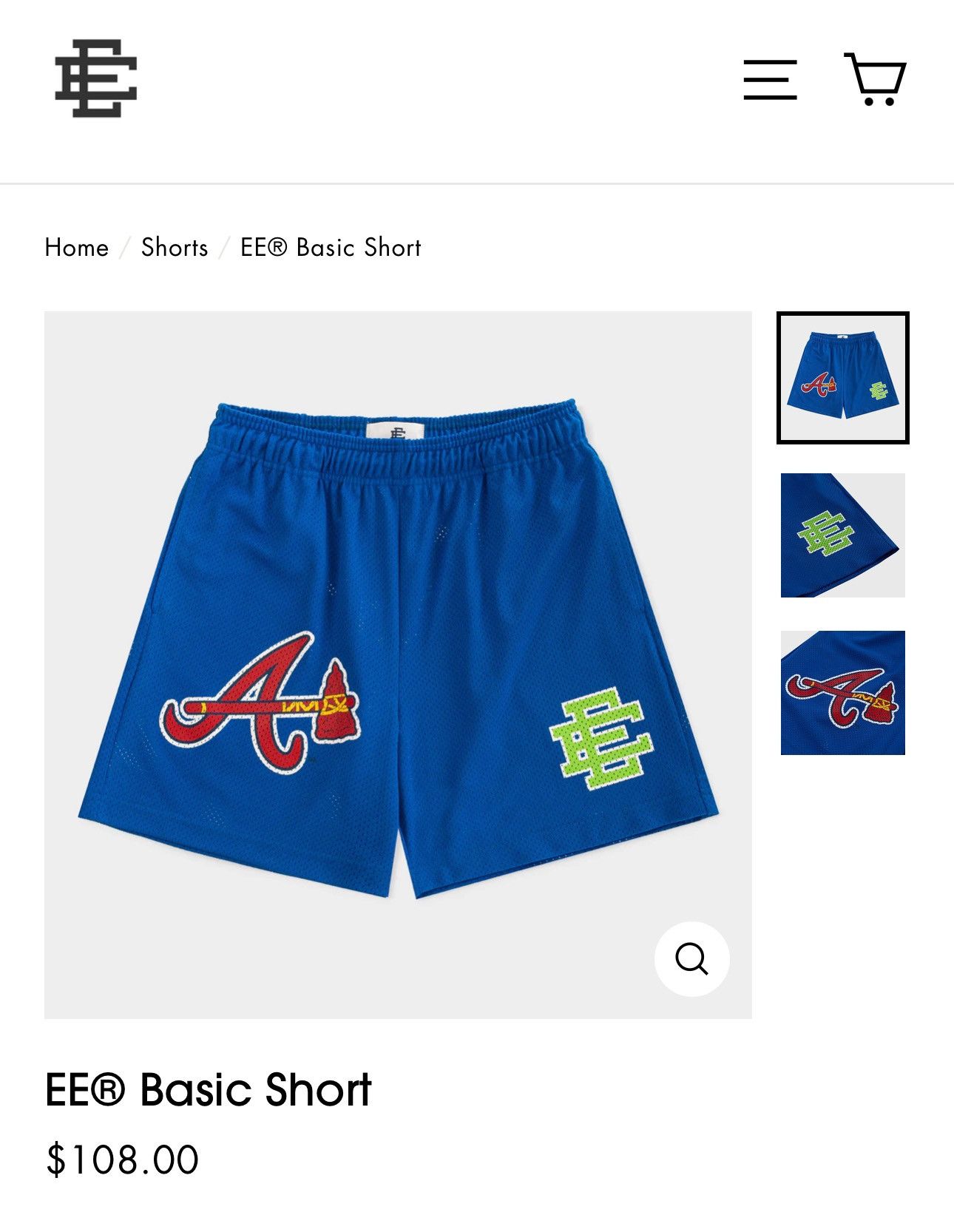 Eric Emanuel Eric Emanuel Atlanta Braves Basic Shorts XL Size US 36 / EU 52 - 7 Thumbnail