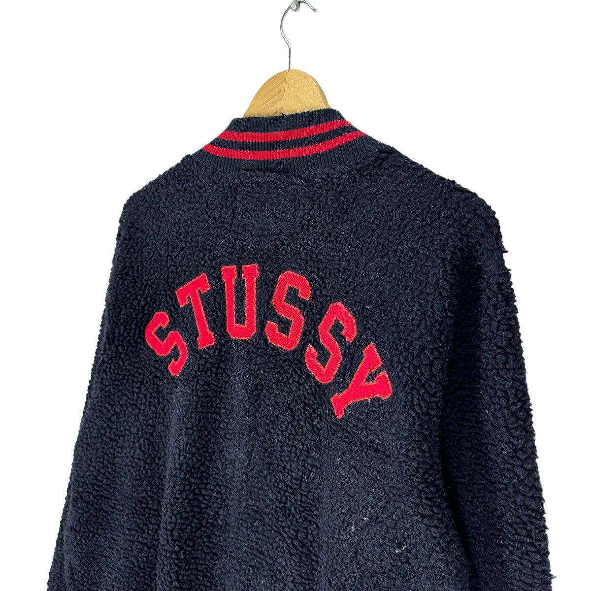 Stussy ☀️STUSSY FLEECE DEEP PILE VARSITY SNAP BUTTON JACKET Size US L / EU 52-54 / 3 - 1 Thumbnail