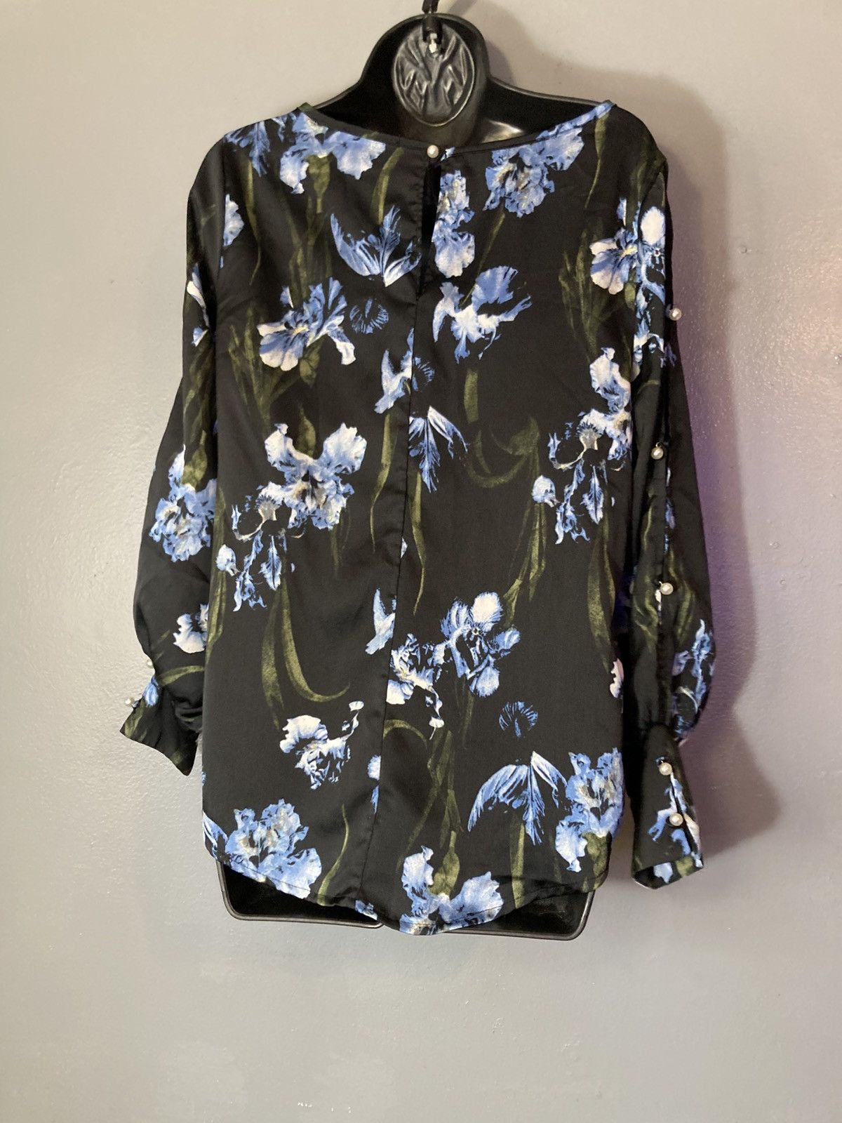 Other Lily Morgan, black floral open sleeve blouse Size S / US 4 / IT 40 - 5 Thumbnail