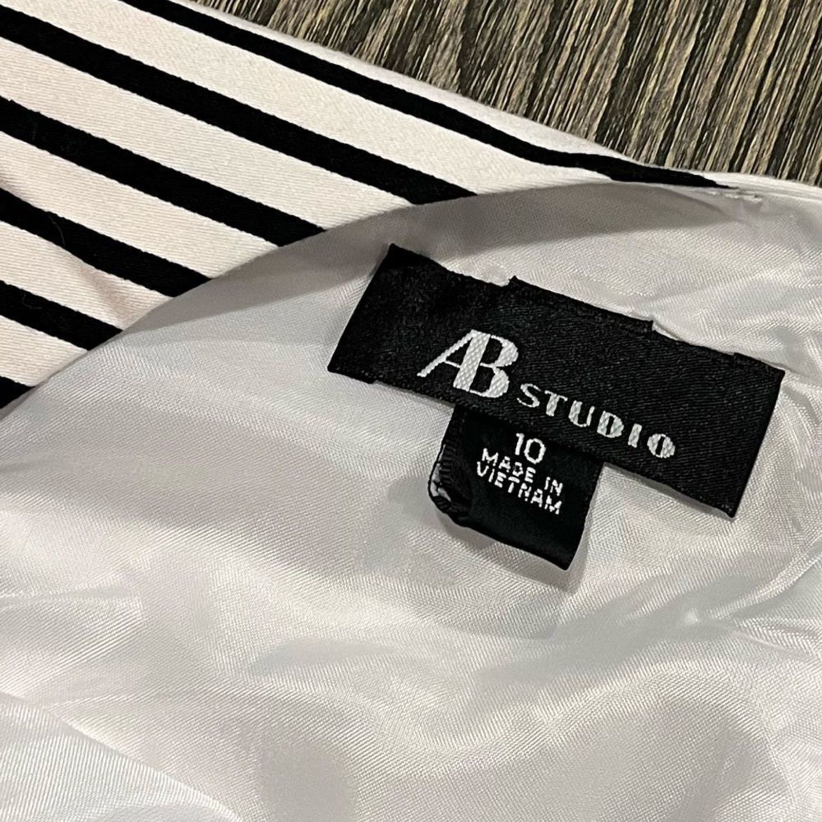 Vintage AB Studio Womens Striped Dress Knee Length Size 10 Size L / US 10 / IT 46 - 8 Thumbnail
